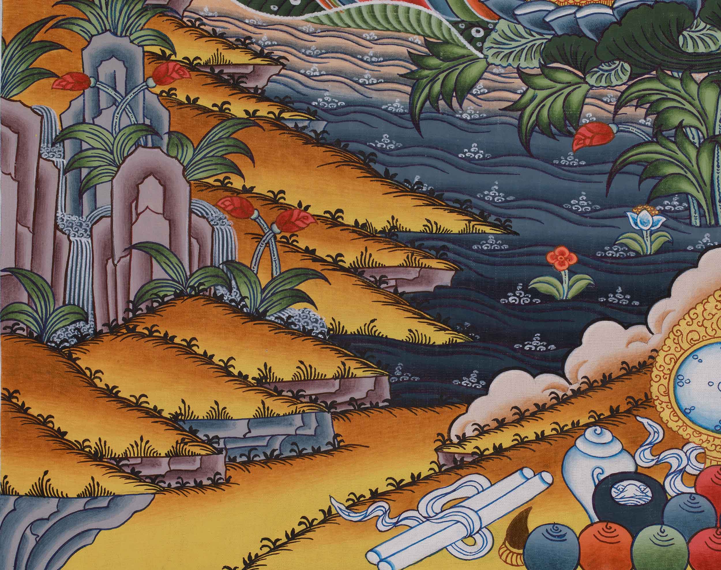 Tibetan Deity Shyama Tara Thangka | Green Tara Female Deity