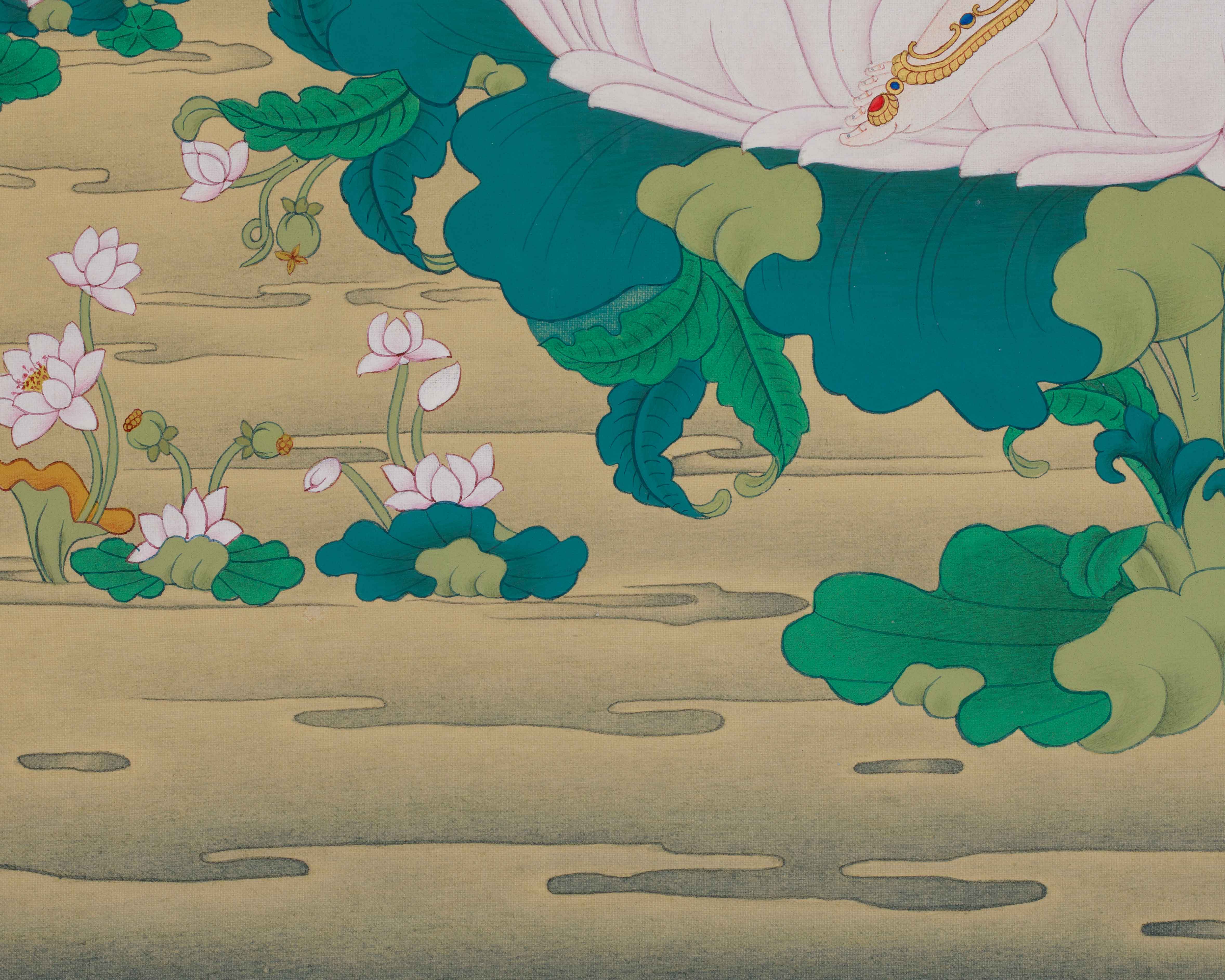 Spiritual Thangka of Chenrezig | Bodhisattva of Infinite Compassion