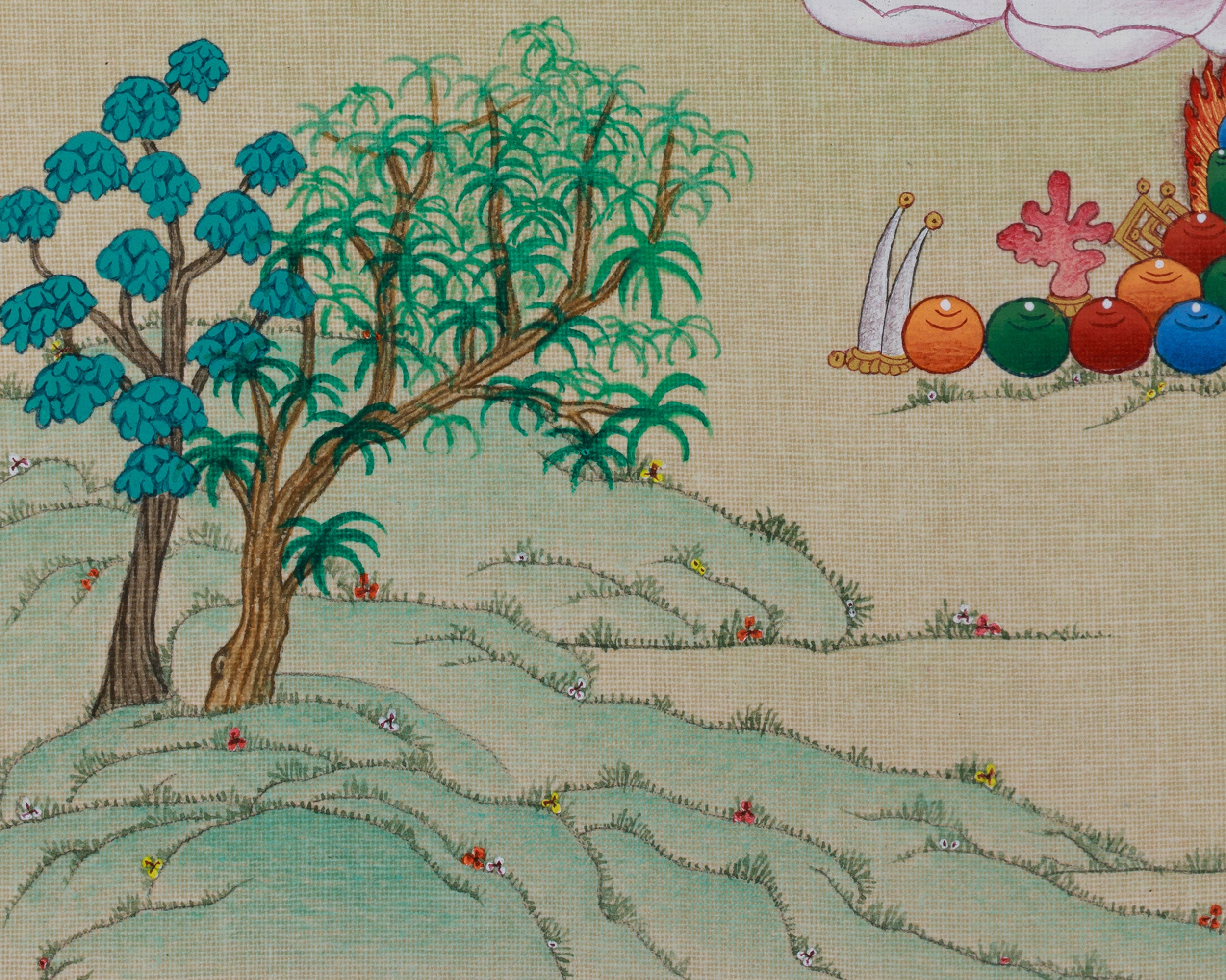 Tibetan Avalokiteshvara Thangka | 4-Armed Chenrezig, Bodhisattva of Compassion and Wisdom