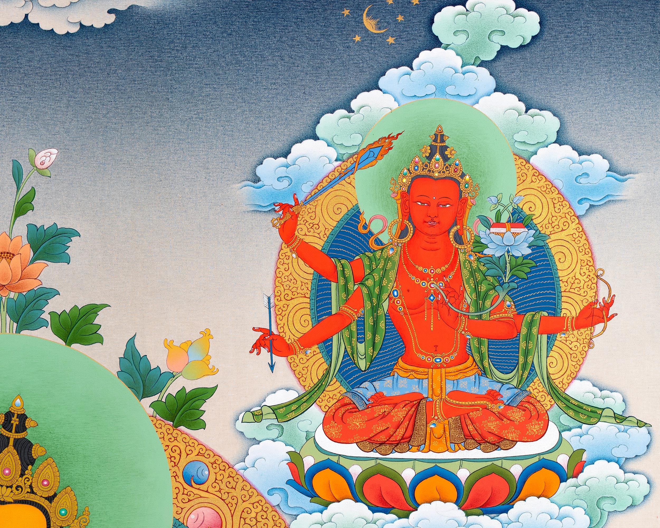 5 Manjushri Manifestations of the Divine Wisdom Buddha | Canvas Print