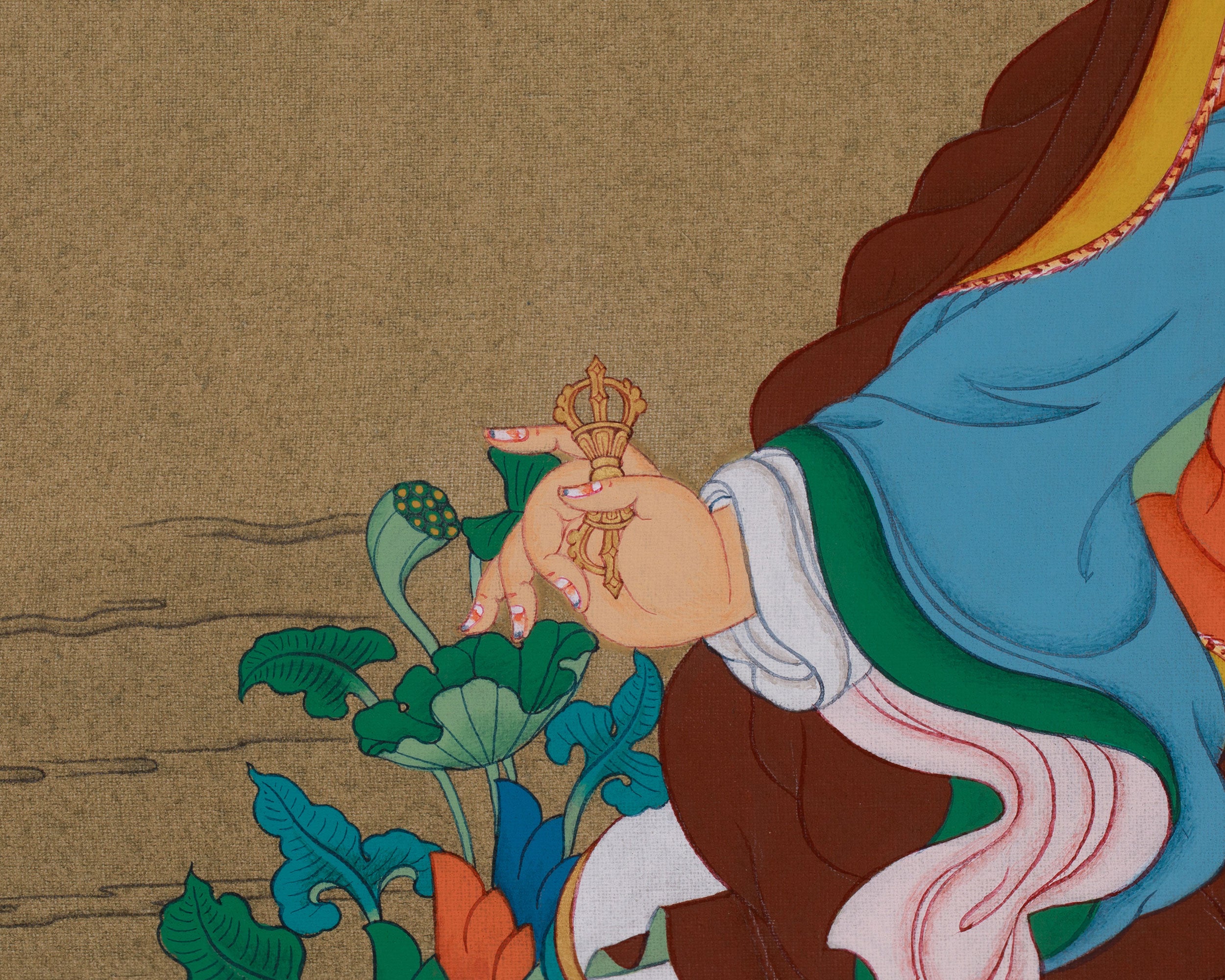 The Lotus Born Padmasambhava Thangka | Buddha of Wisdom and Compassion