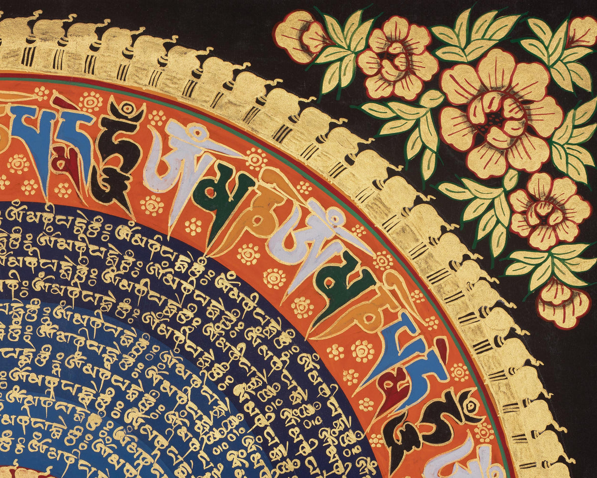 Treasure Vase Mantra Mandala | Sacred Art of Abundance and Auspicious Blessings