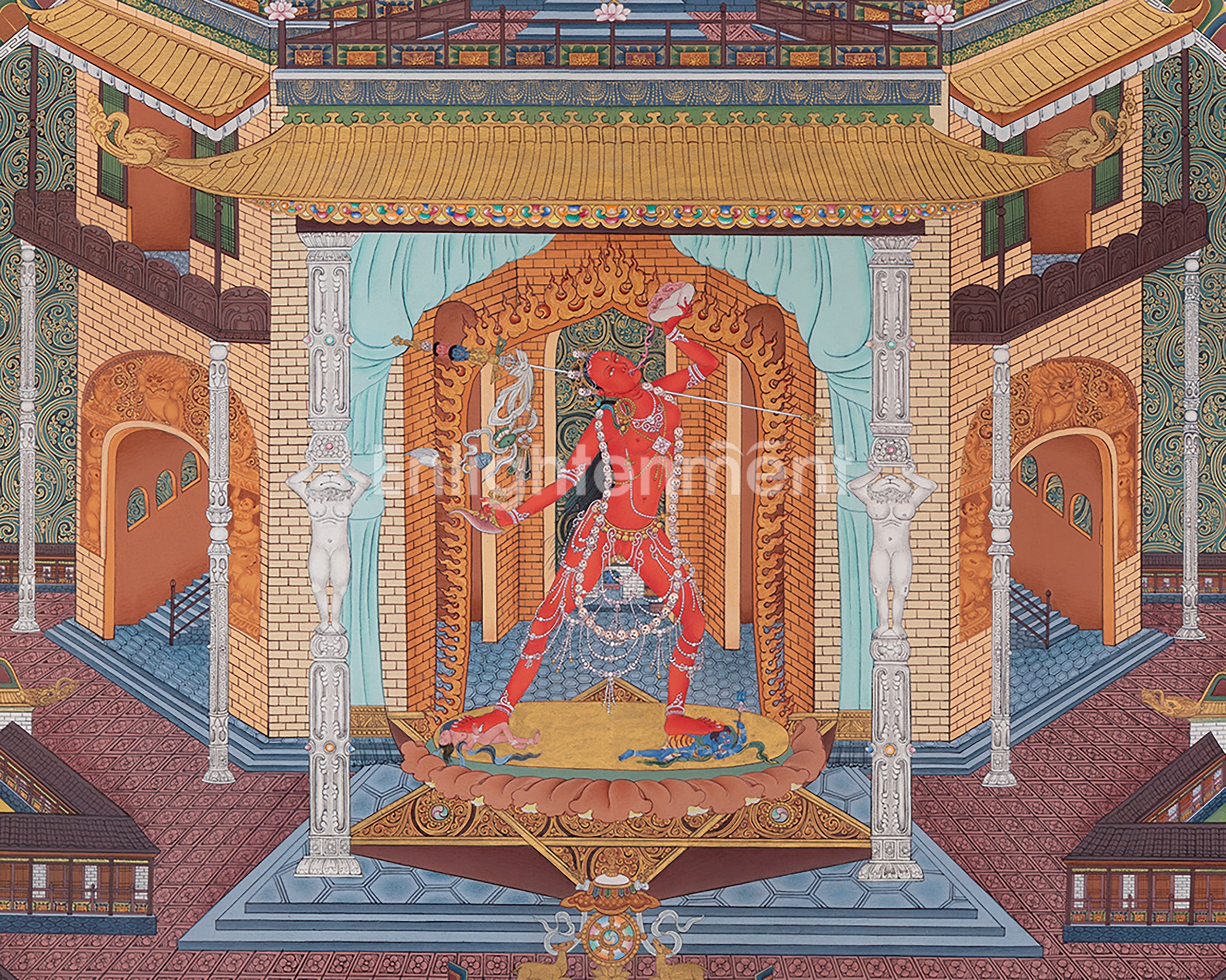Nāro Khechari Vajrayoginī Maṇḍala Palace Thangka | Available for Commission