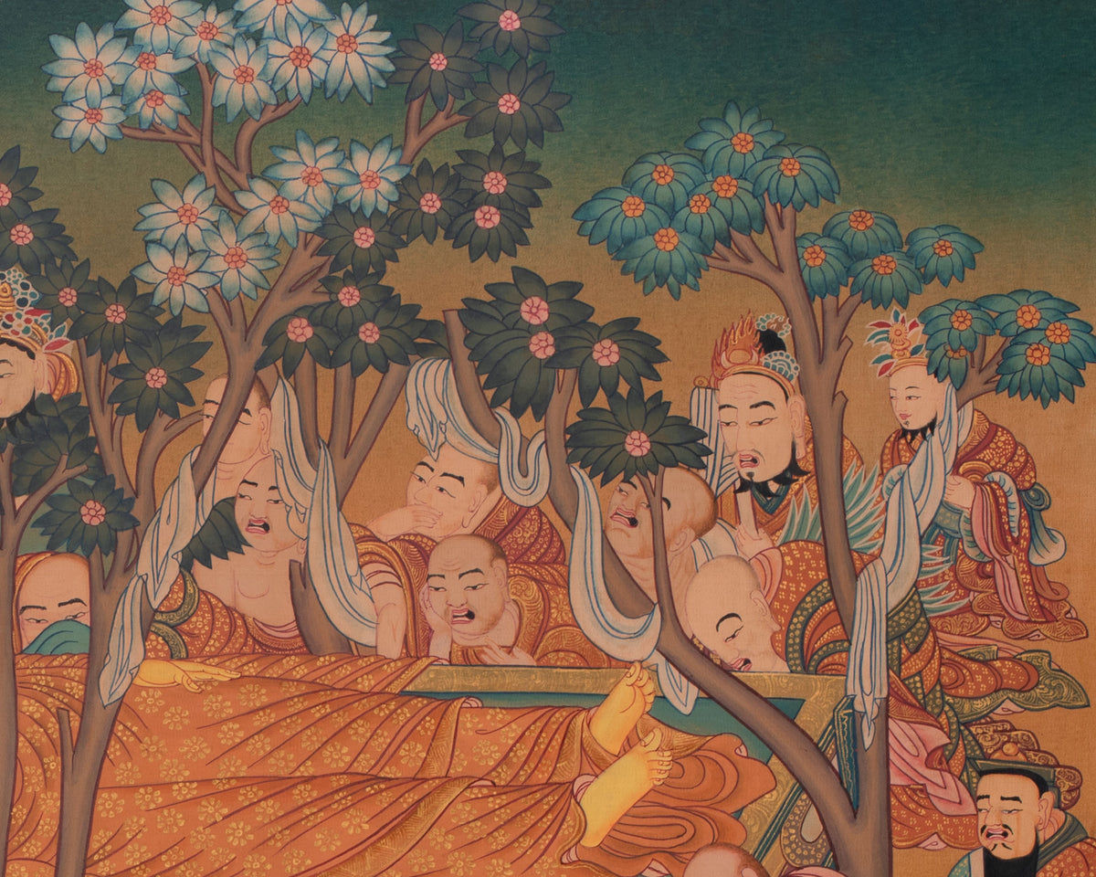 Buddha Parinirvana Thangka | The Final Liberation of Shakyamuni Buddha
