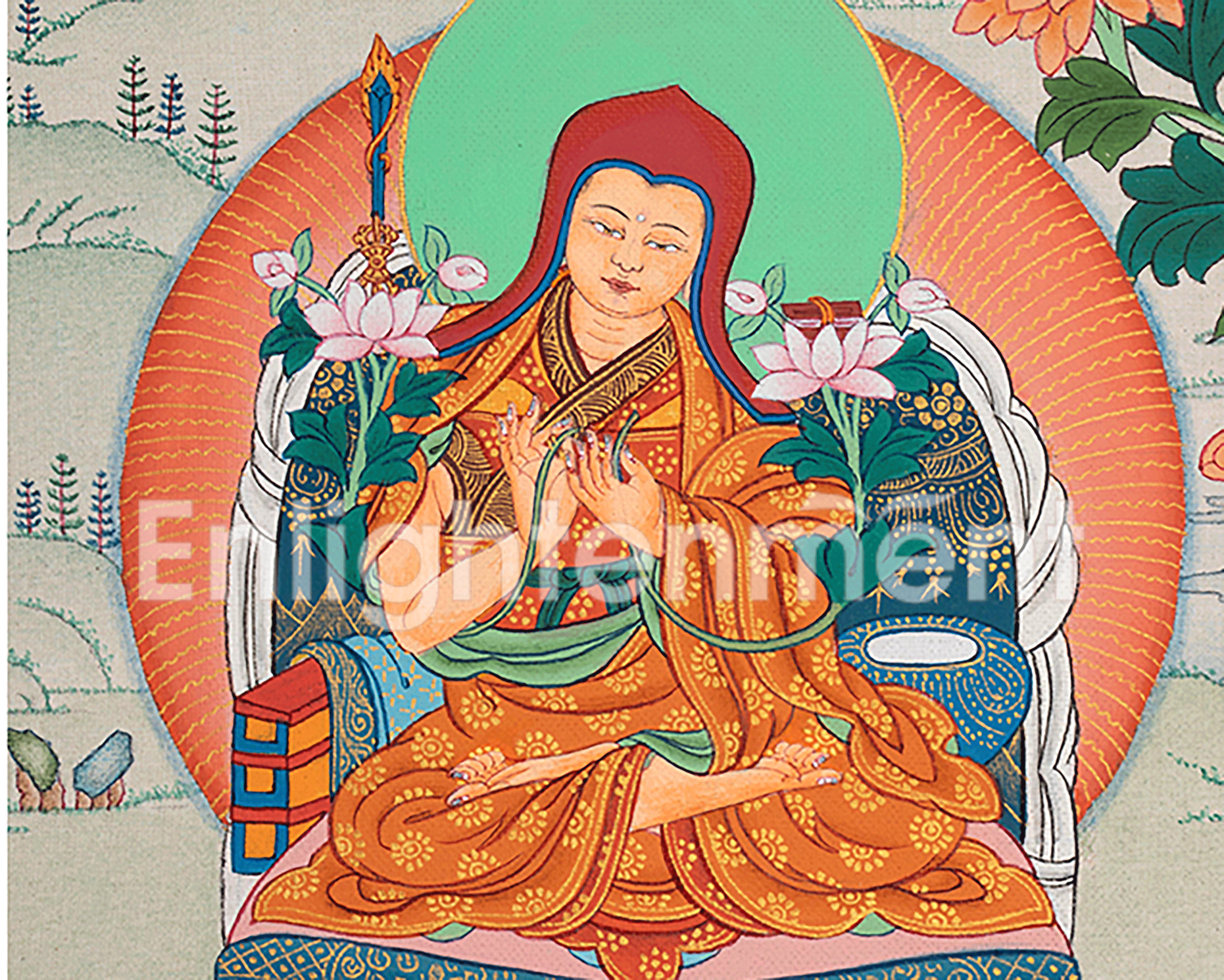 Hand-Painted Sakya Master Thangka Art | Journey to Enlightenment | Thangka Art for Positive Energy