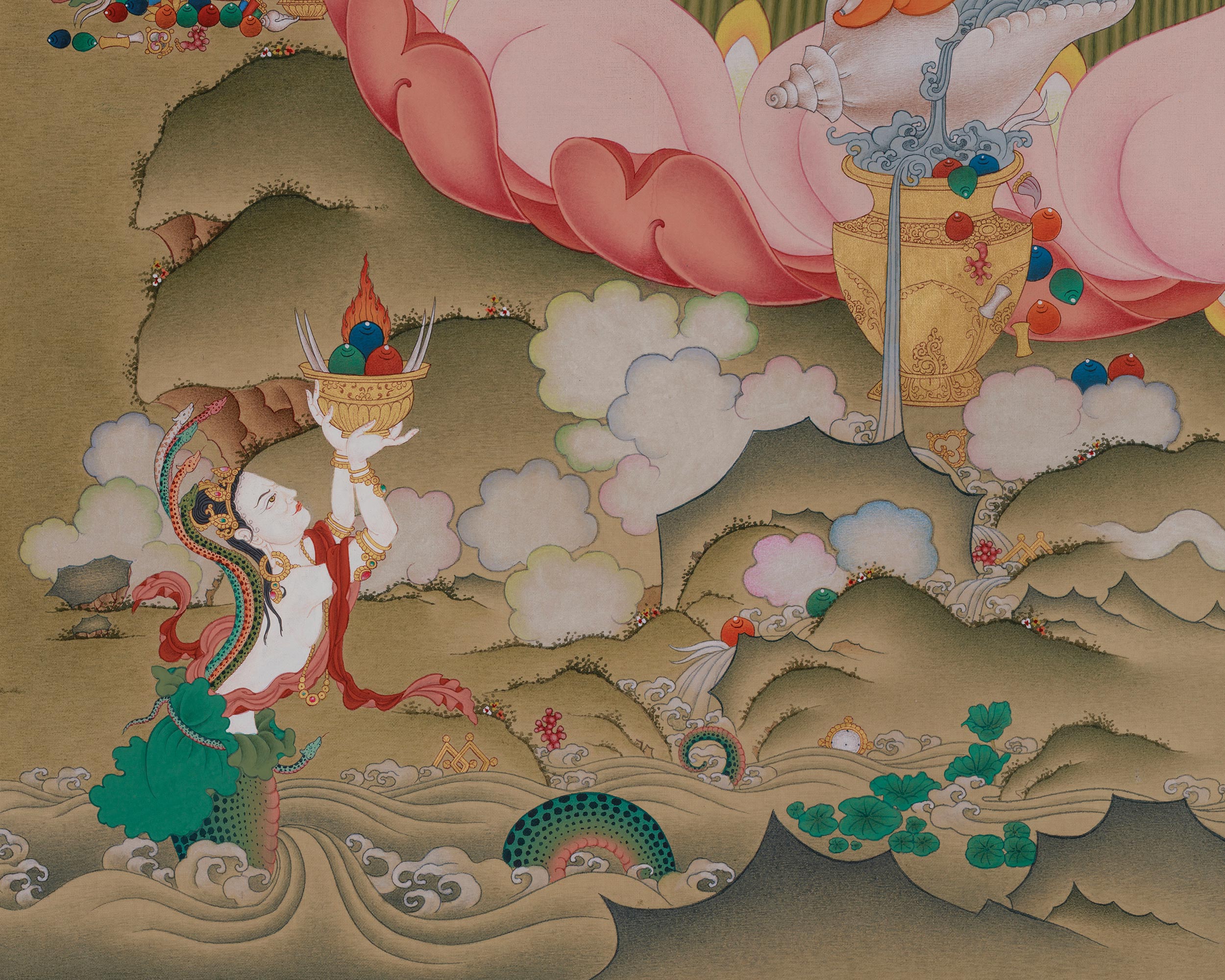 Sacred Dzambhala Prosperity Deity | Vajrayana Abundance Artwork