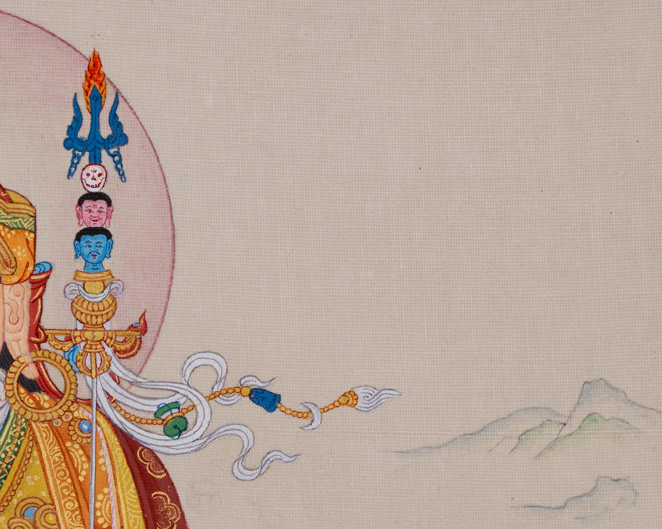 Wrathful Deity, Padmasambhava Thangka - The Second Buddha