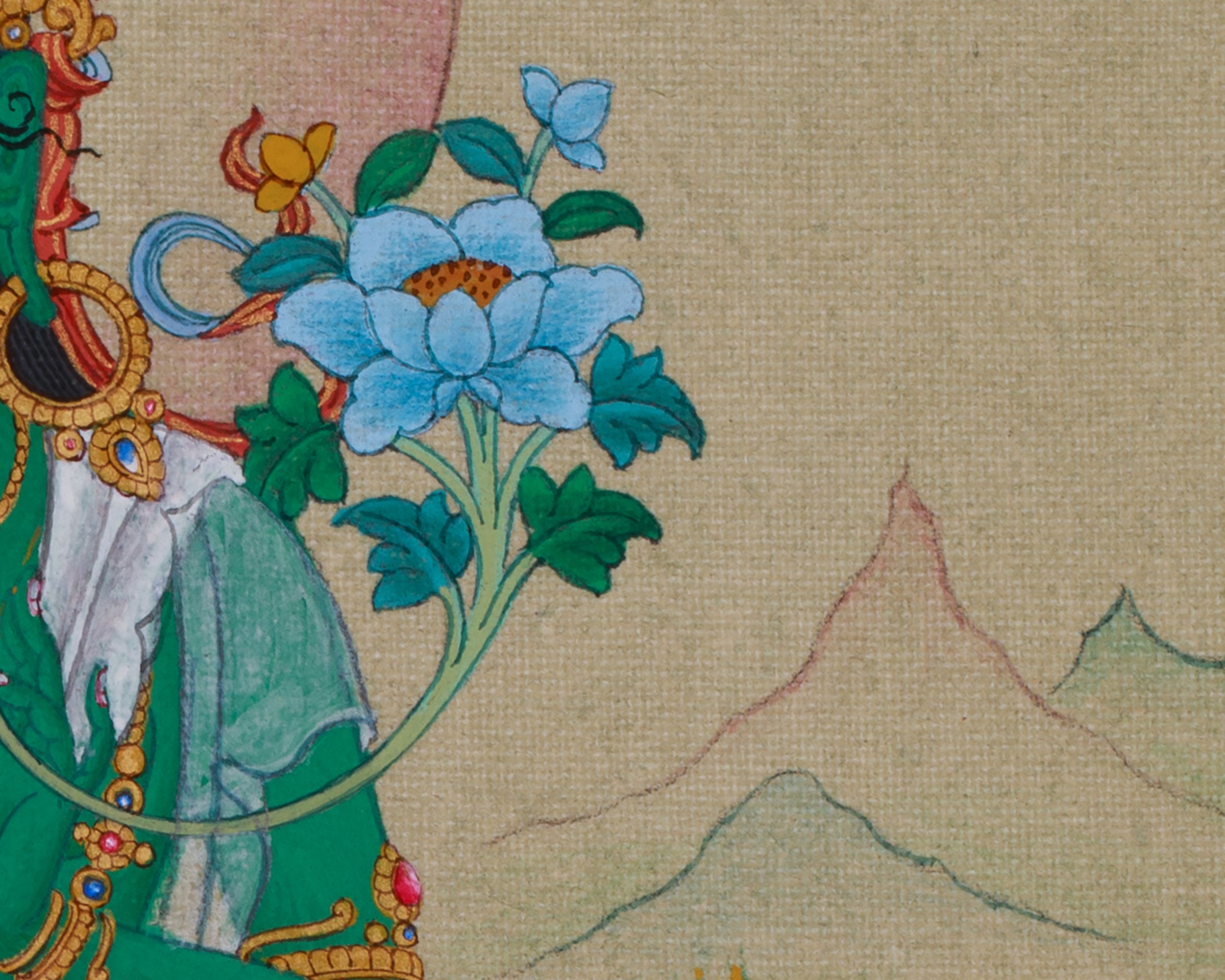 Mother Green Tara Buddha Thangka | Female Bodhisattva of Protection and Swift Aid