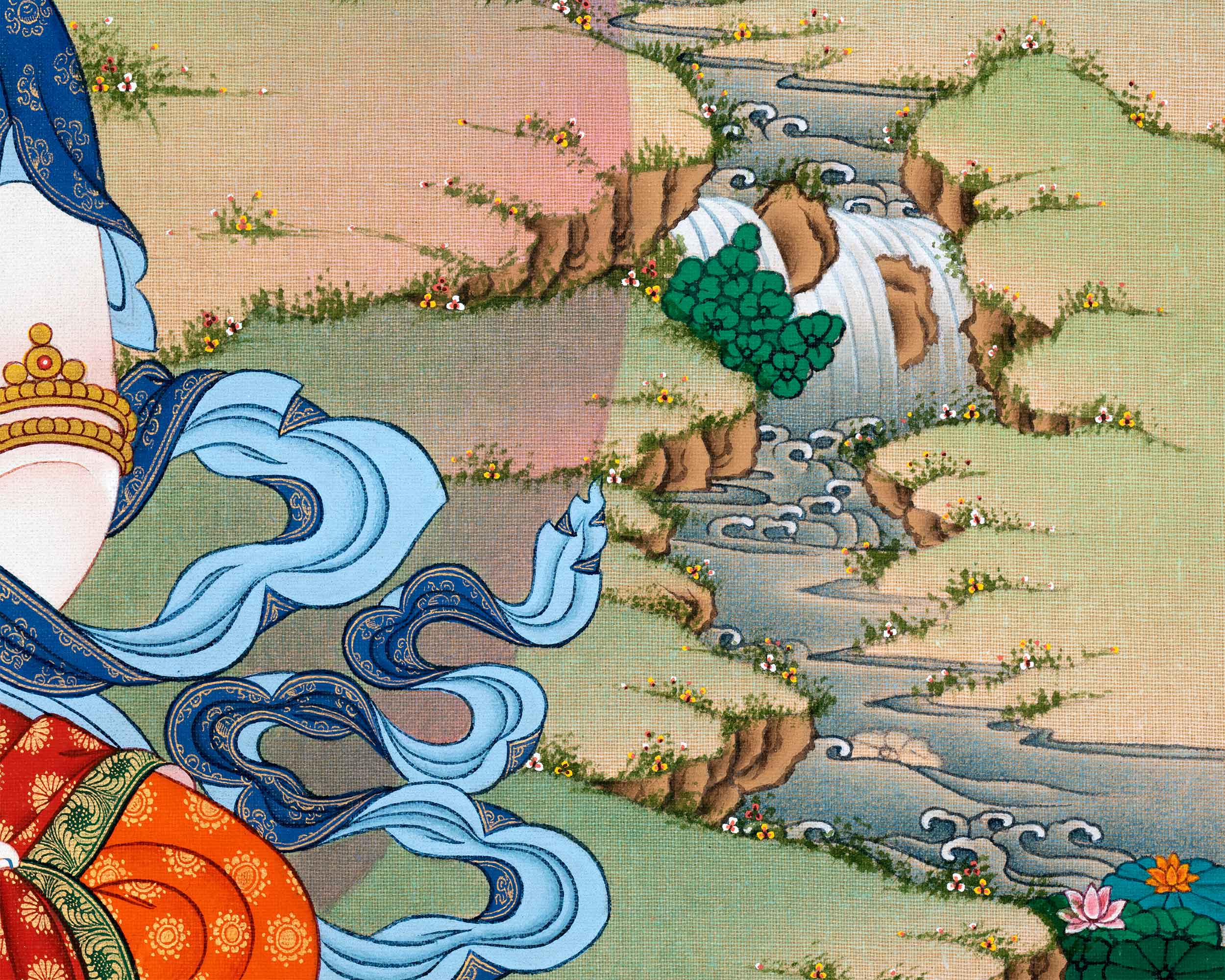 Thangka Artistry of Vairocana Buddha | Thangka Print of Universal Harmony