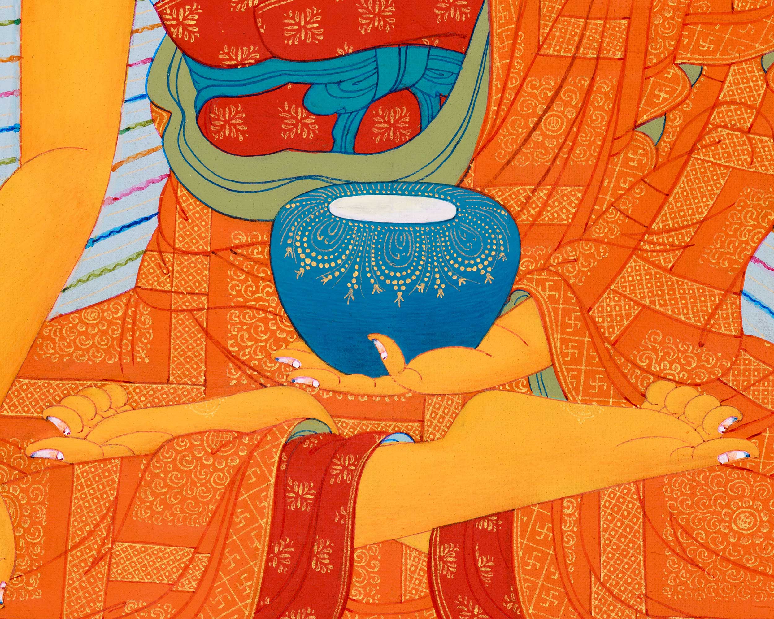 Handpainted Buddha Gautama Thangka | Traditional Shakyamuni Artwork