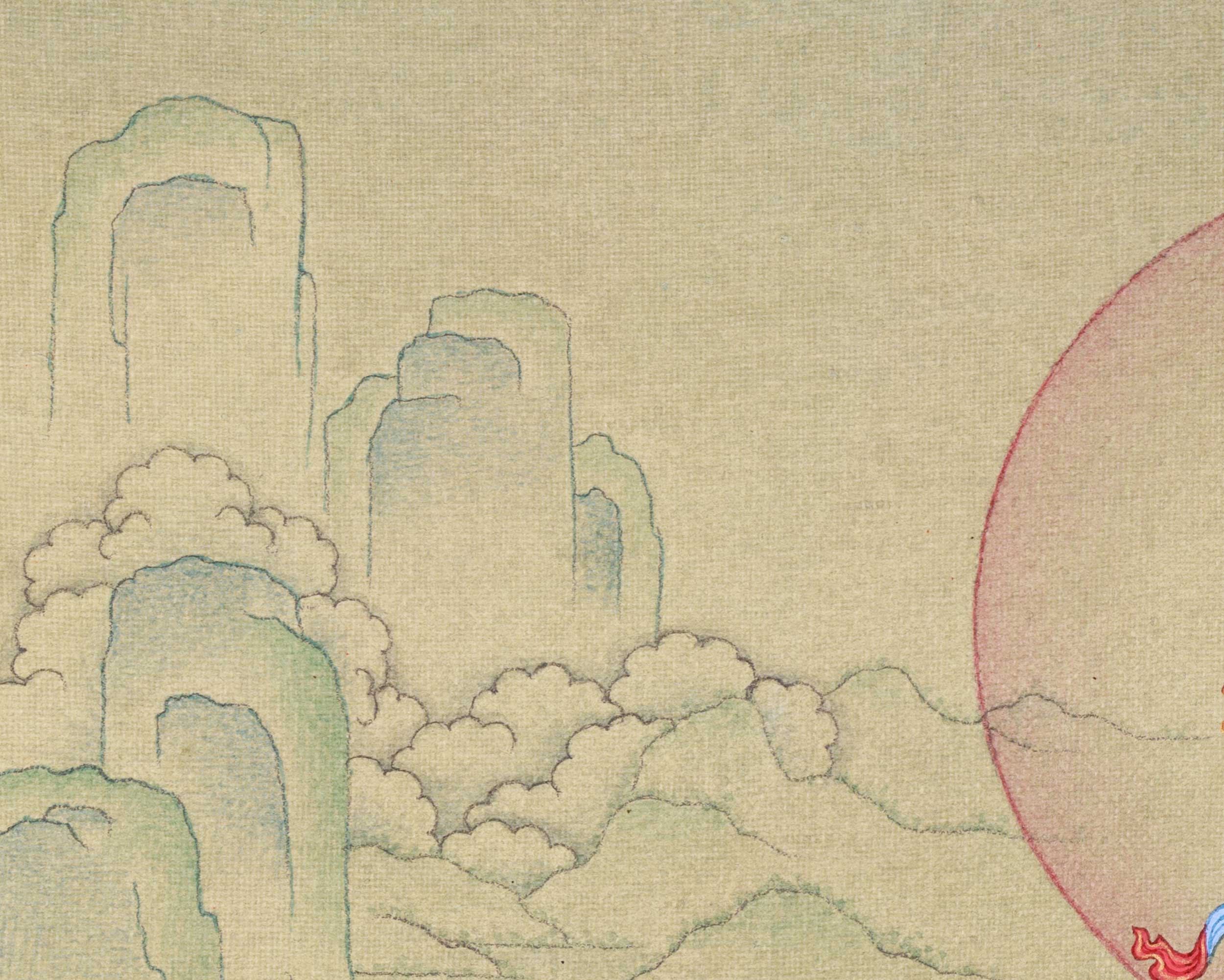 Hand Painted Small Thangka of Green Tara