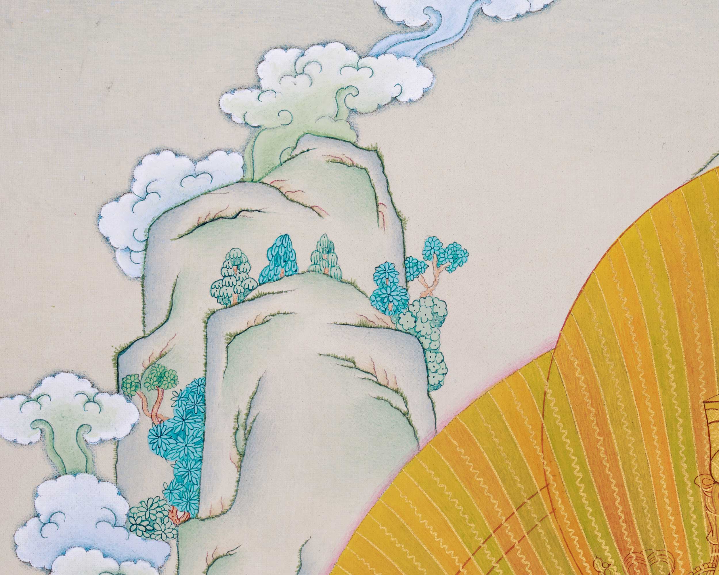 Guru Rinpoche Rainbow Body Thangka, A Mystical Art