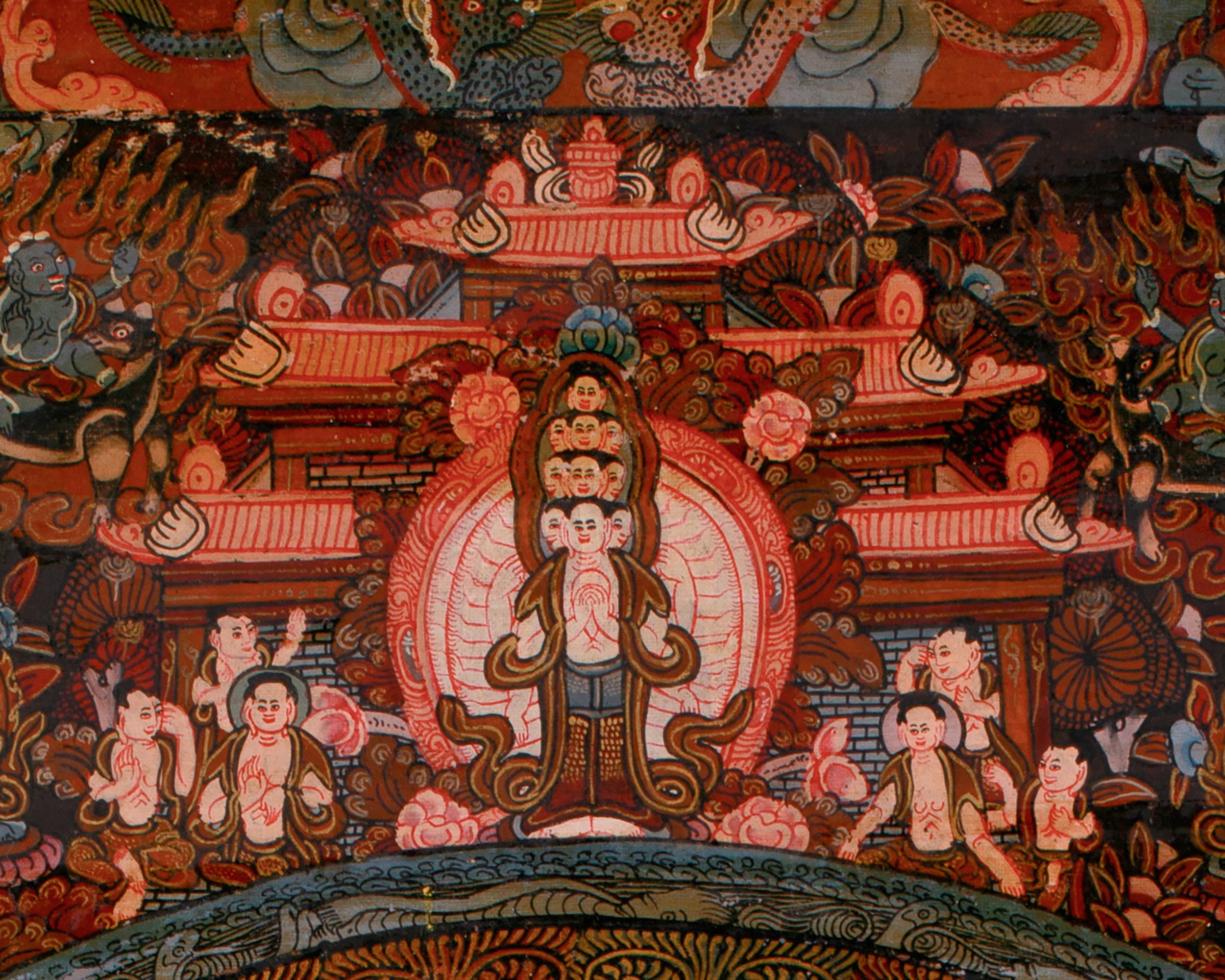 Hand-Painted Yamantaka Mandala Thangka | Wrathful Deity Mandala