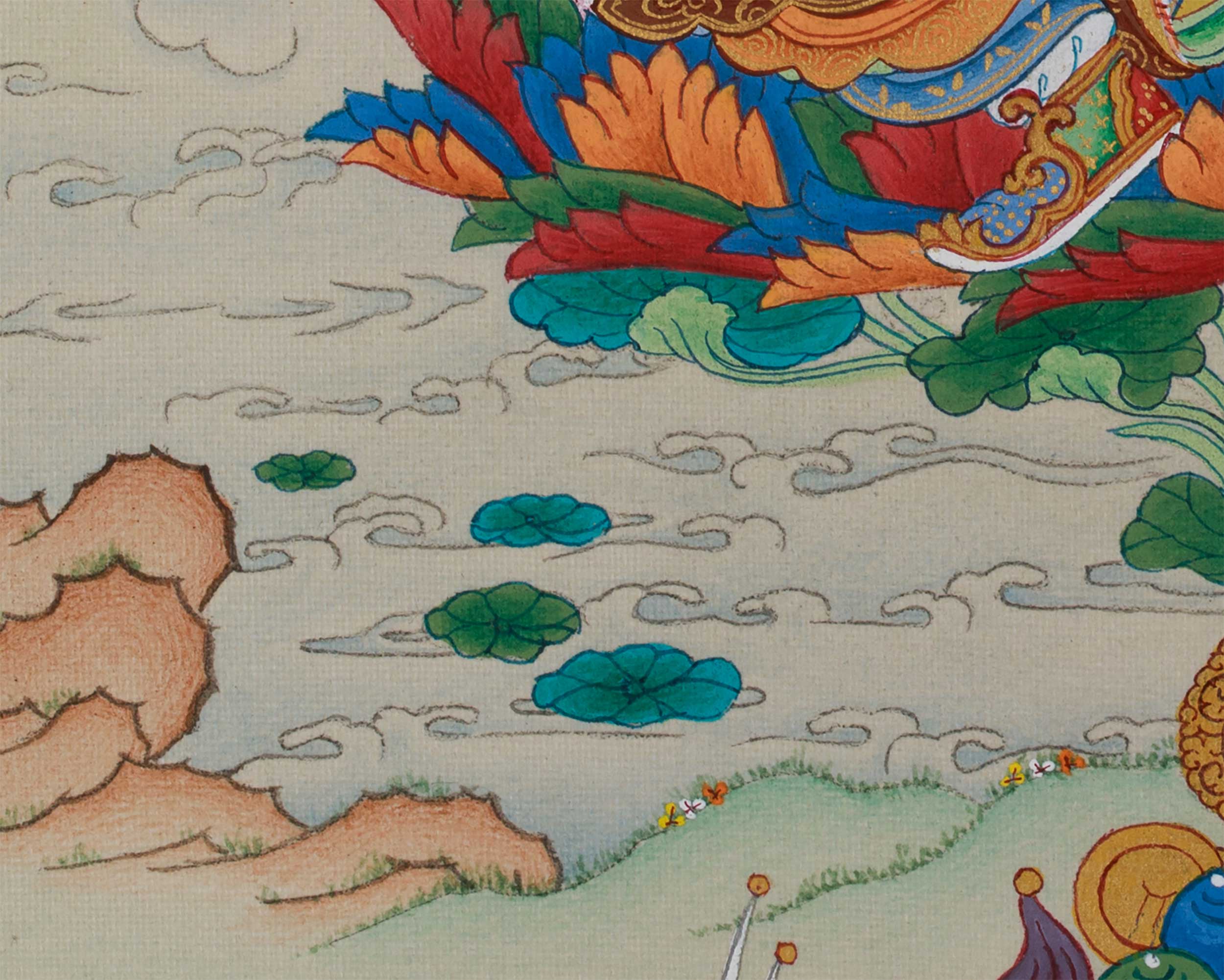 Himalayan Art of Guru Rinpoche | Compact Tibetan Thangka