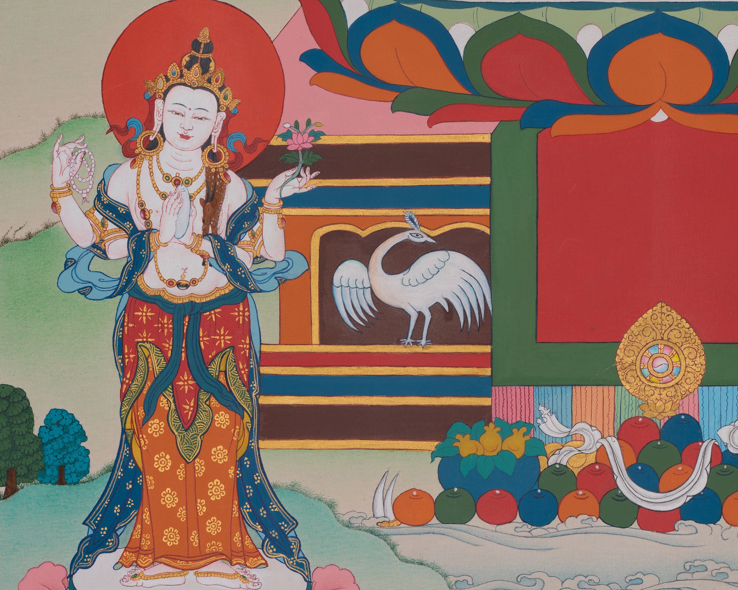 Amitabha Buddha Sacred Thangka | Pure Land Buddhist Enlightenment Art
