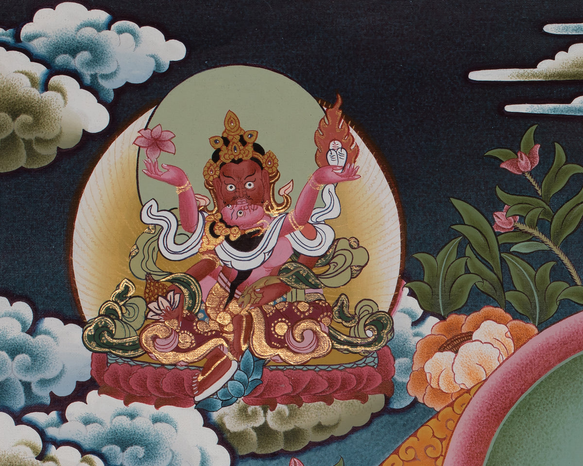 Dzambala Kubera Thangka Art | Divine Wealth and Prosperity | Home with Wealth and Good Fortune |
