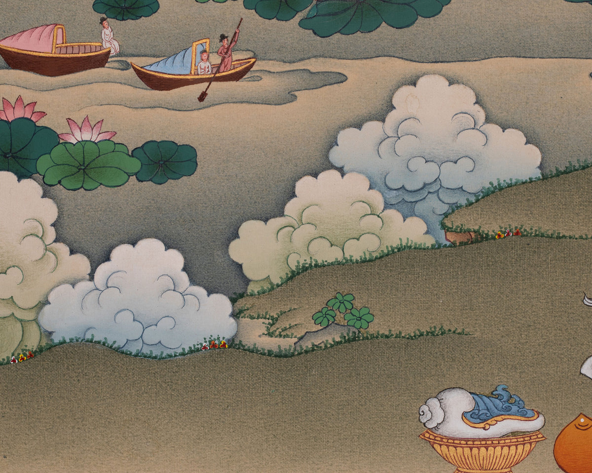 Chenrezig Thangka Painting | Sacred Tibetan Art of Infinite Compassion