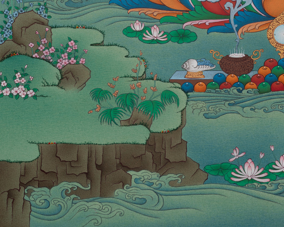 Lotus Born Guru Rinpoche Artwork | Padmasambhava Thangka