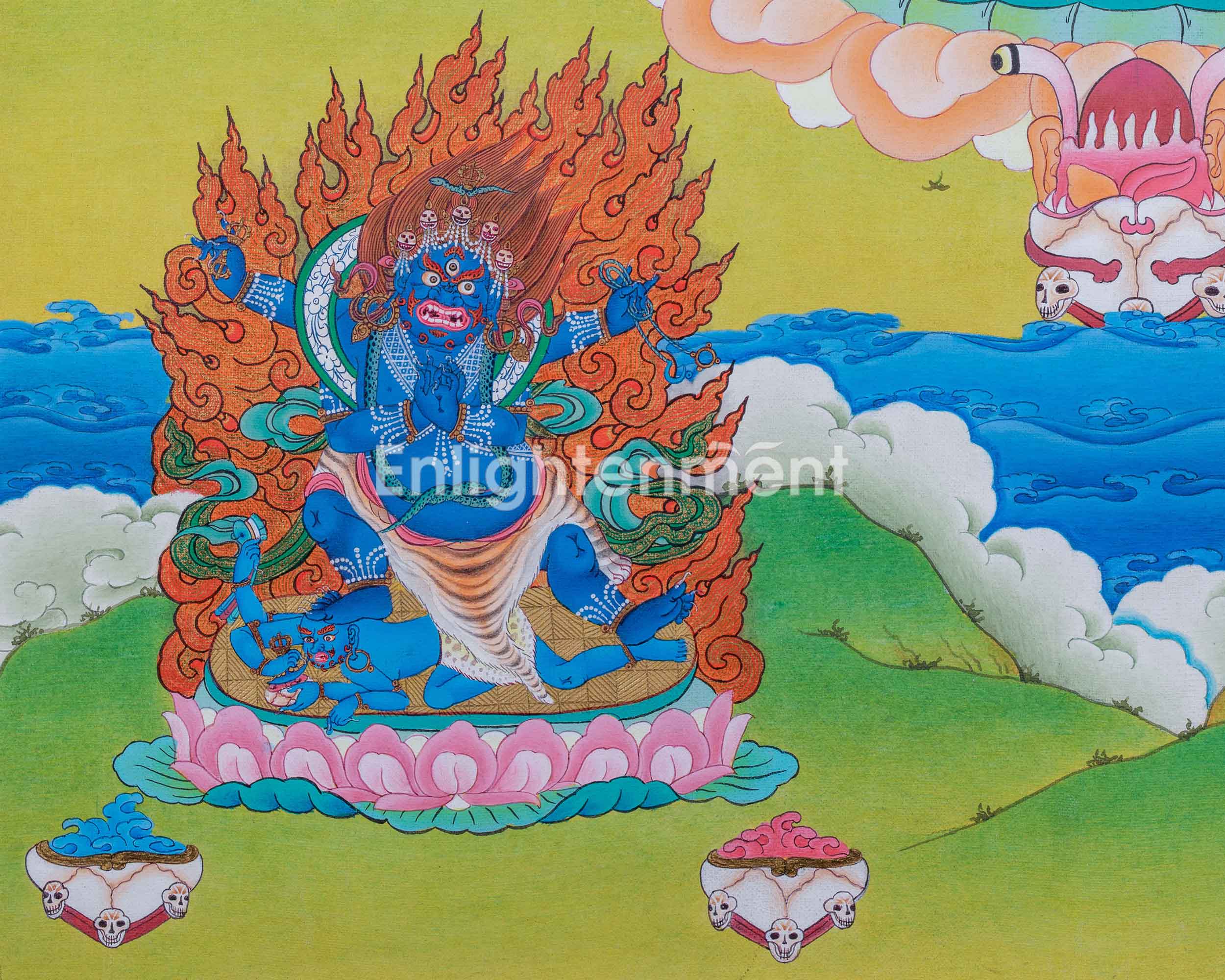 Hevajra Nairatmya, Wrathful Yidam Thangka, Hand Painted Tibetan Art