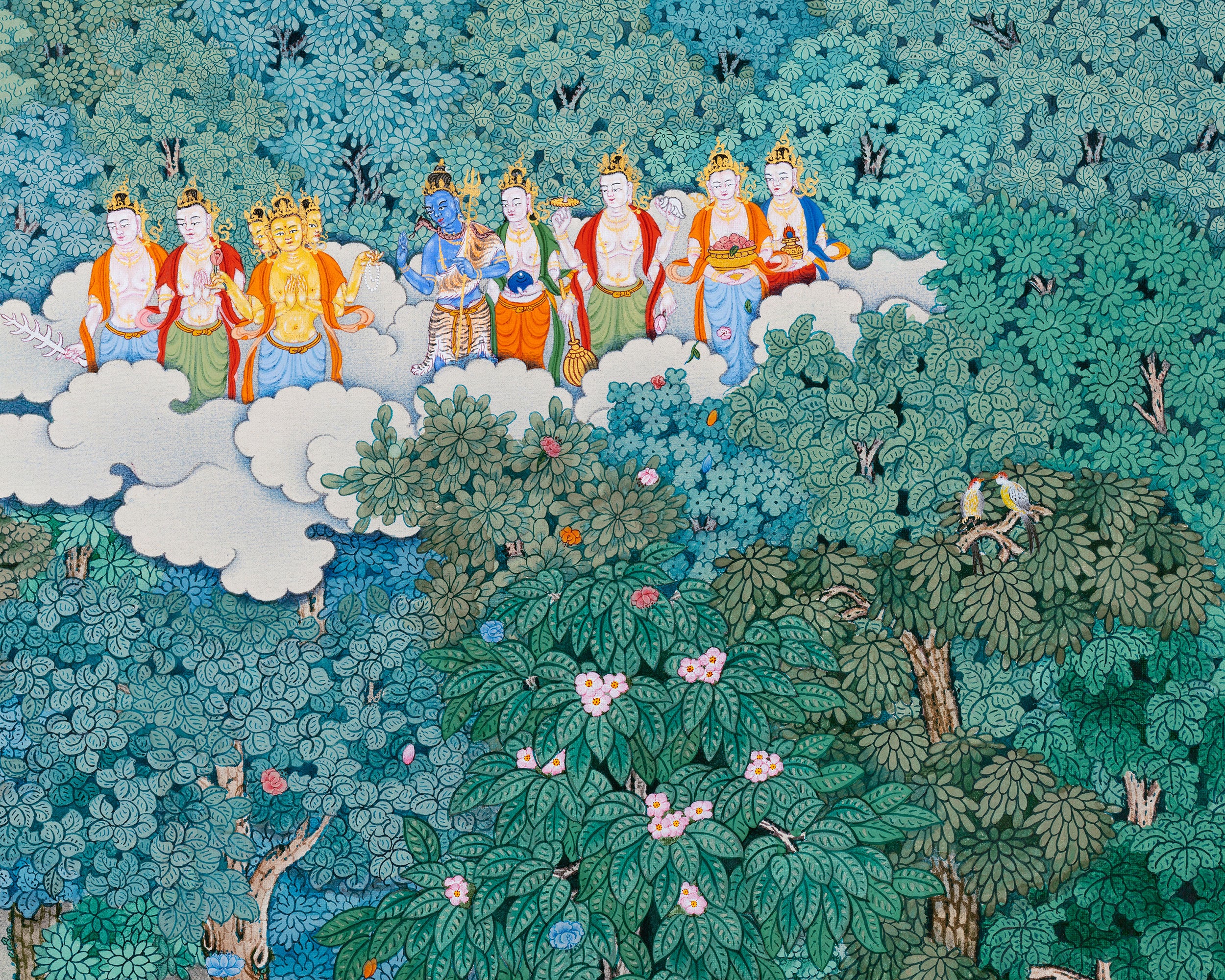 Maha Parinirvana Thangka Print – A Journey Beyond Enlightenment | Print on Hahnemühle Paper