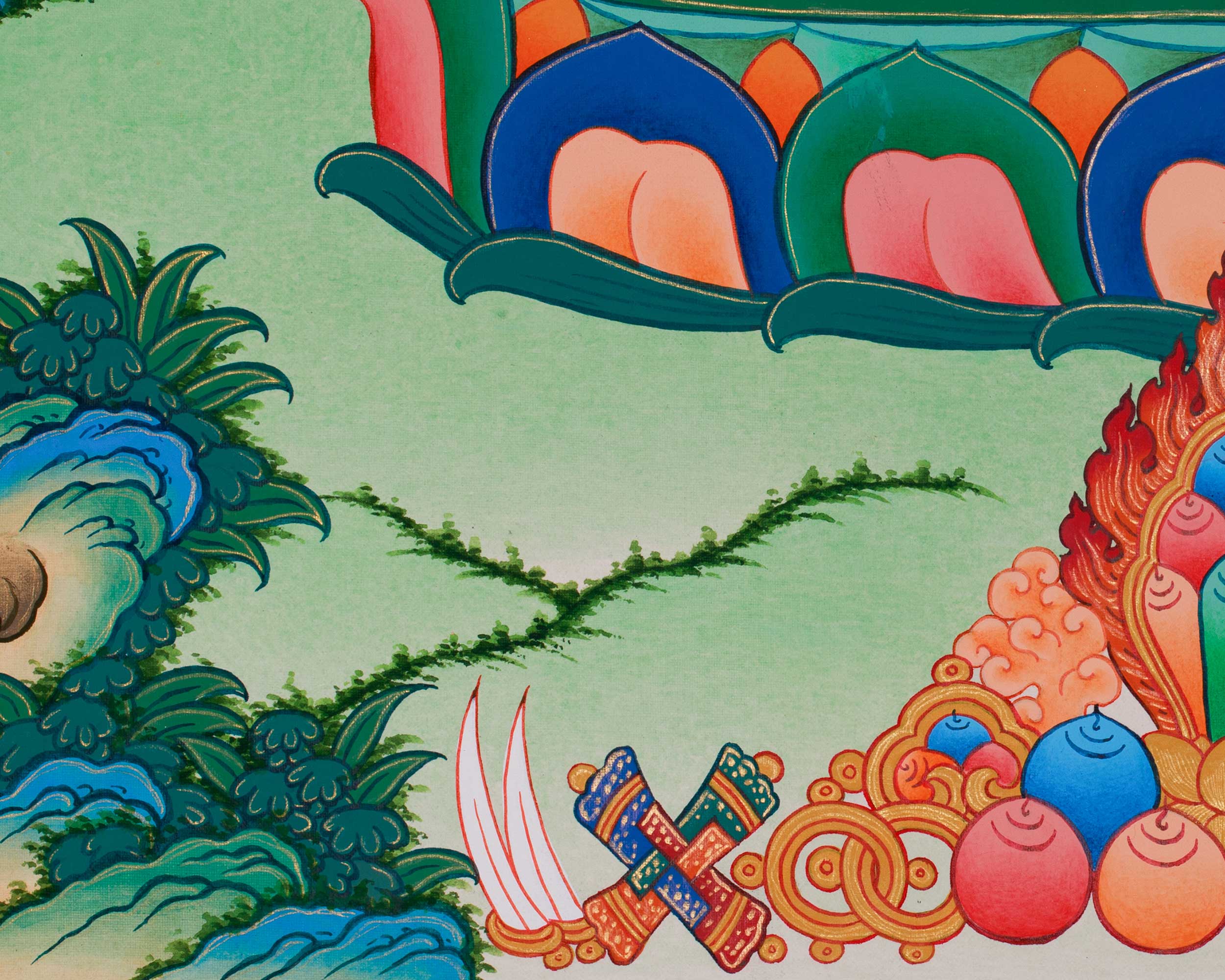 Hand-Painted Primordial Buddha Samantabhadra with Consort | Traditional Artwork