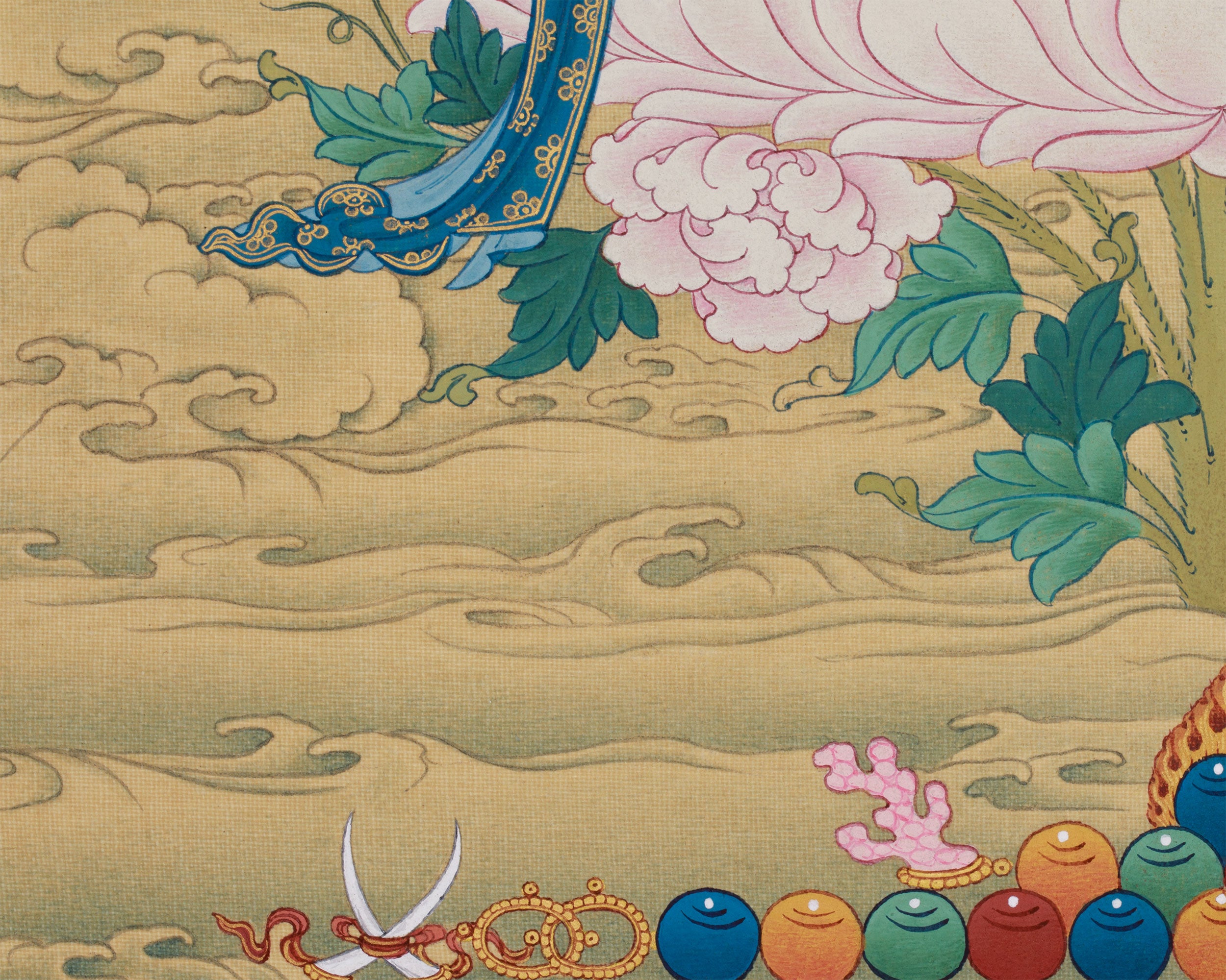 Sacred Vajrasattva Thangka | Purification and Healing Buddha | Natural Stone Colors