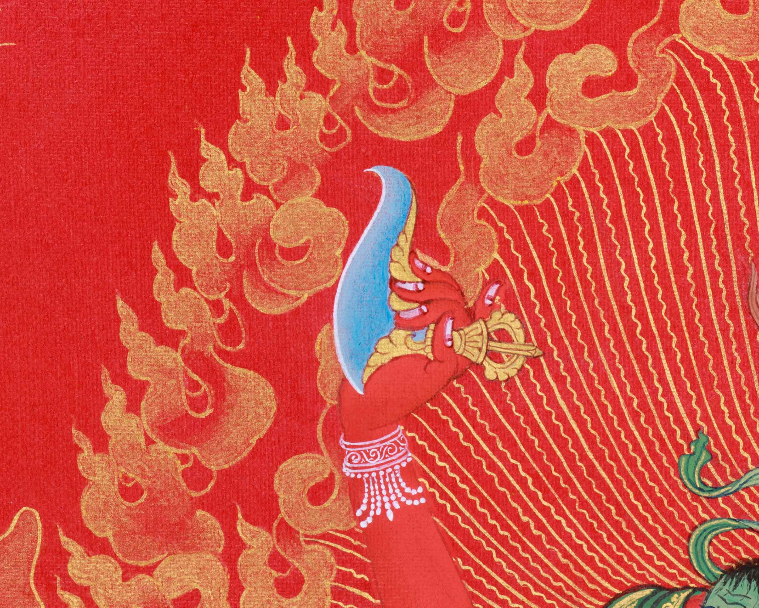 Traditional Vajrabarahi Thangka in Red and Gold | Vajrayana Art