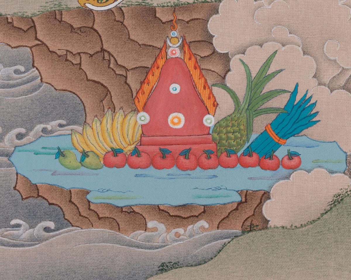 Spiritual Guru Rinpoche Thangka Painting | Padmasambhava Artwork | Wisdom Deity