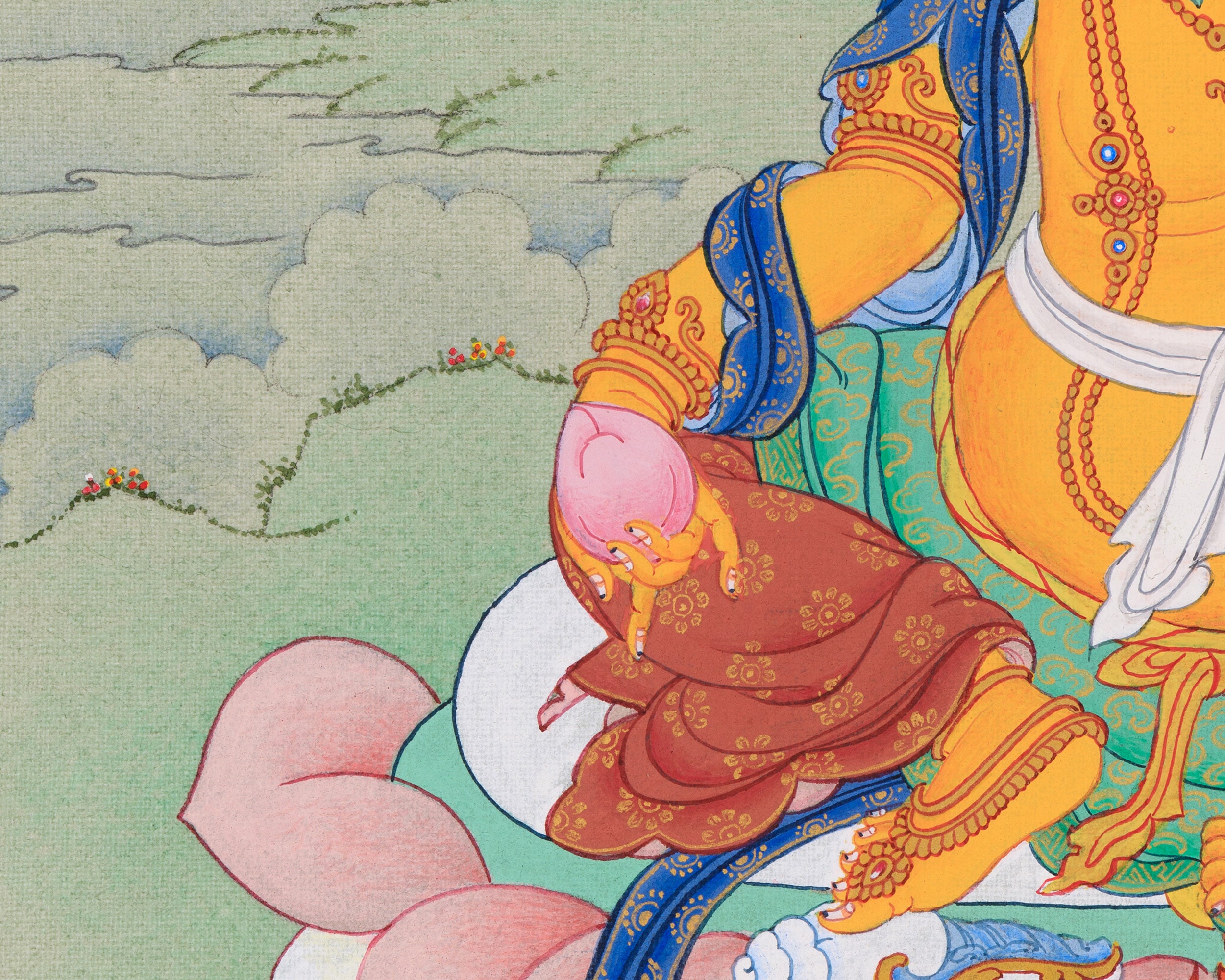 Jambhala Buddha Thangka | Tibetan Deity of Wealth, Prosperity & Abundance