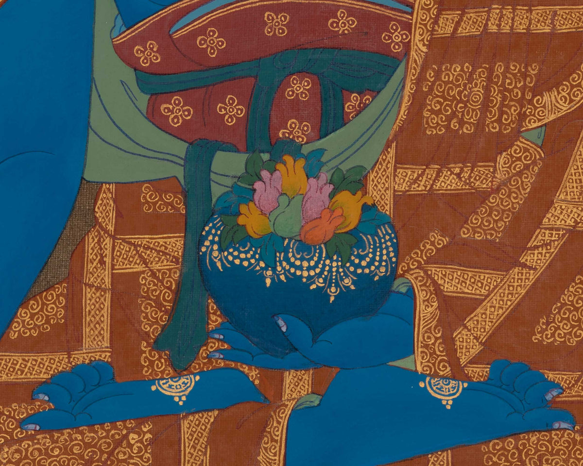 Bhaisajyaguru Thangka Painting | Medicine Buddha Art