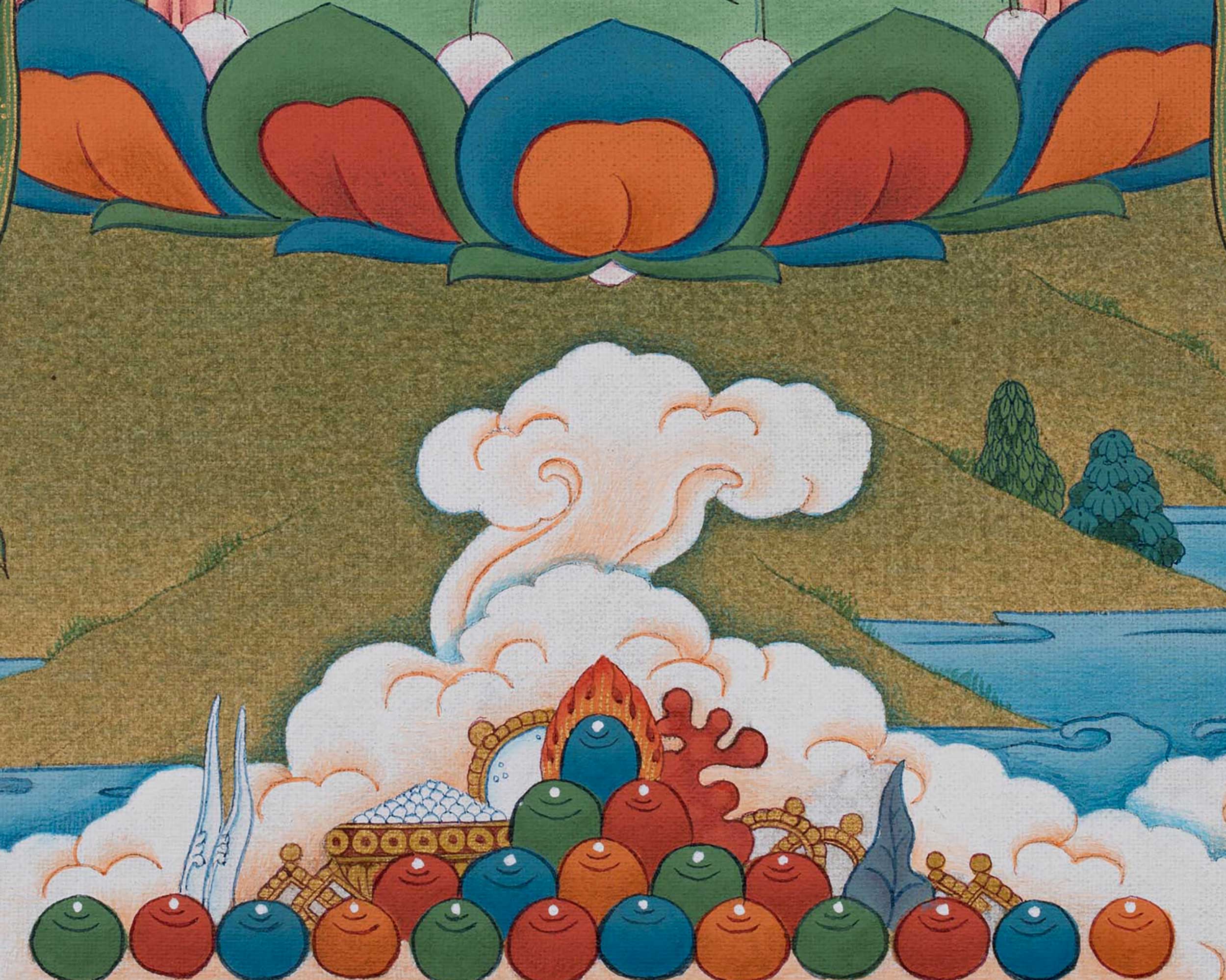 Sacred Vajrasattva Thangka | Traditional Dorje Sempa | For Spiritual Awakening Art