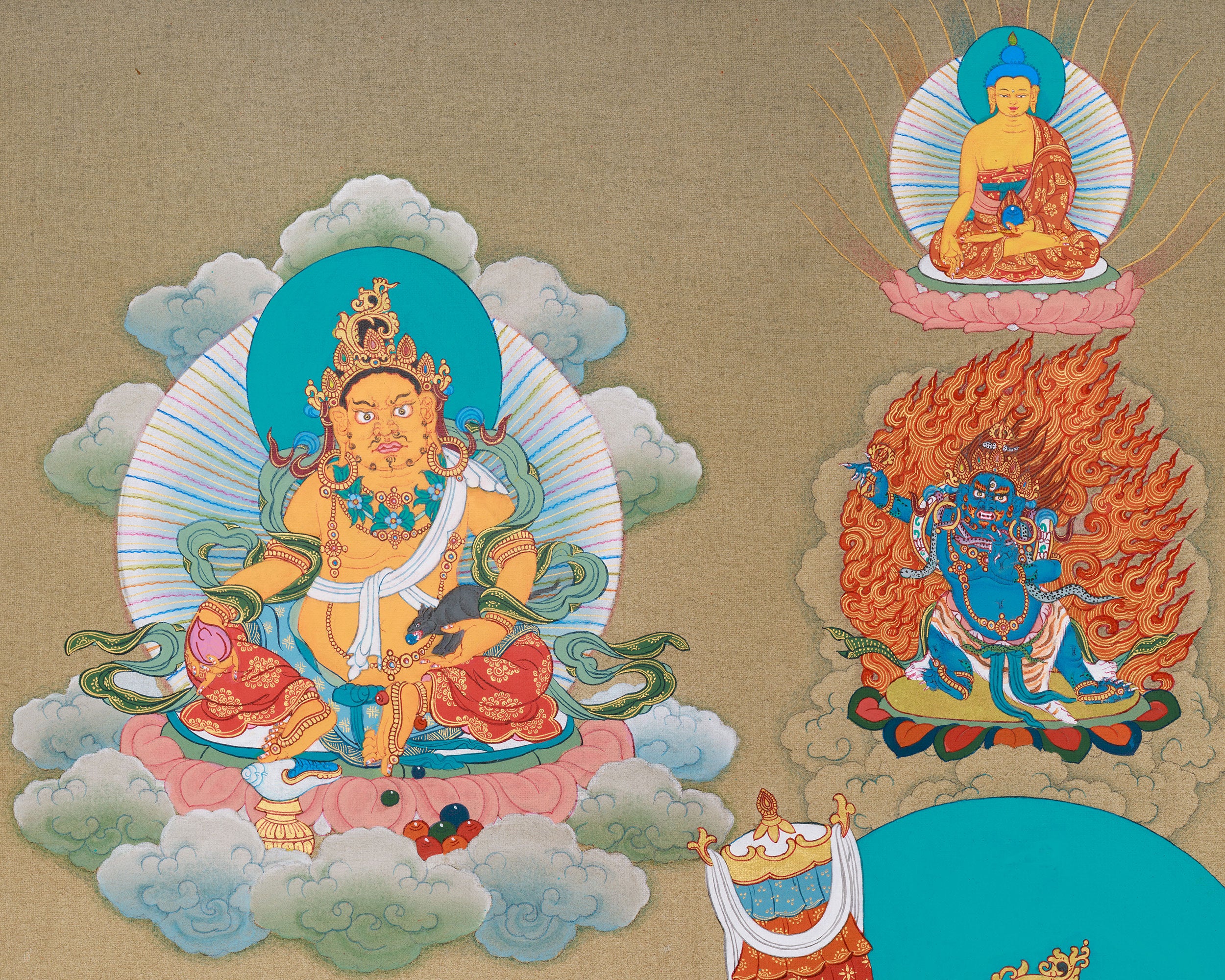 Namtoshe with Five Jambhalas | Buddhist Wealth Deities