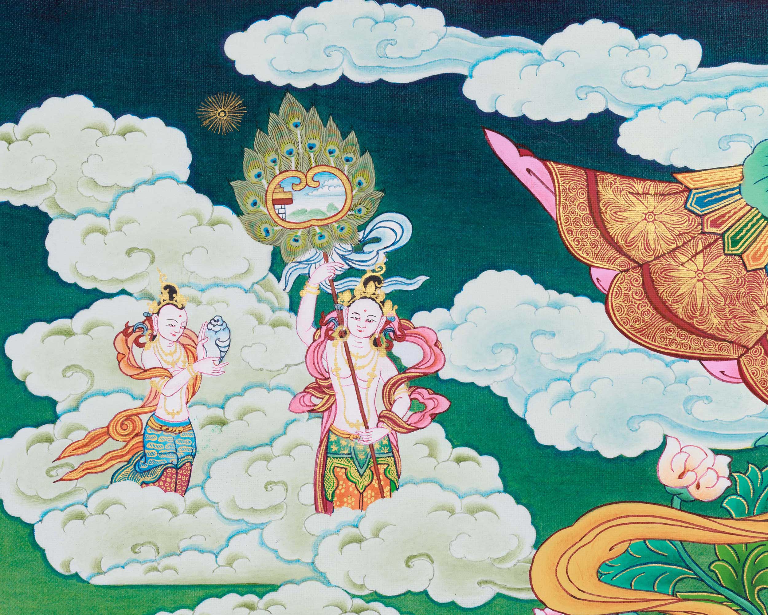 Green Tara Deity Thangka | Sacred Tibetan Art for Daily Practice