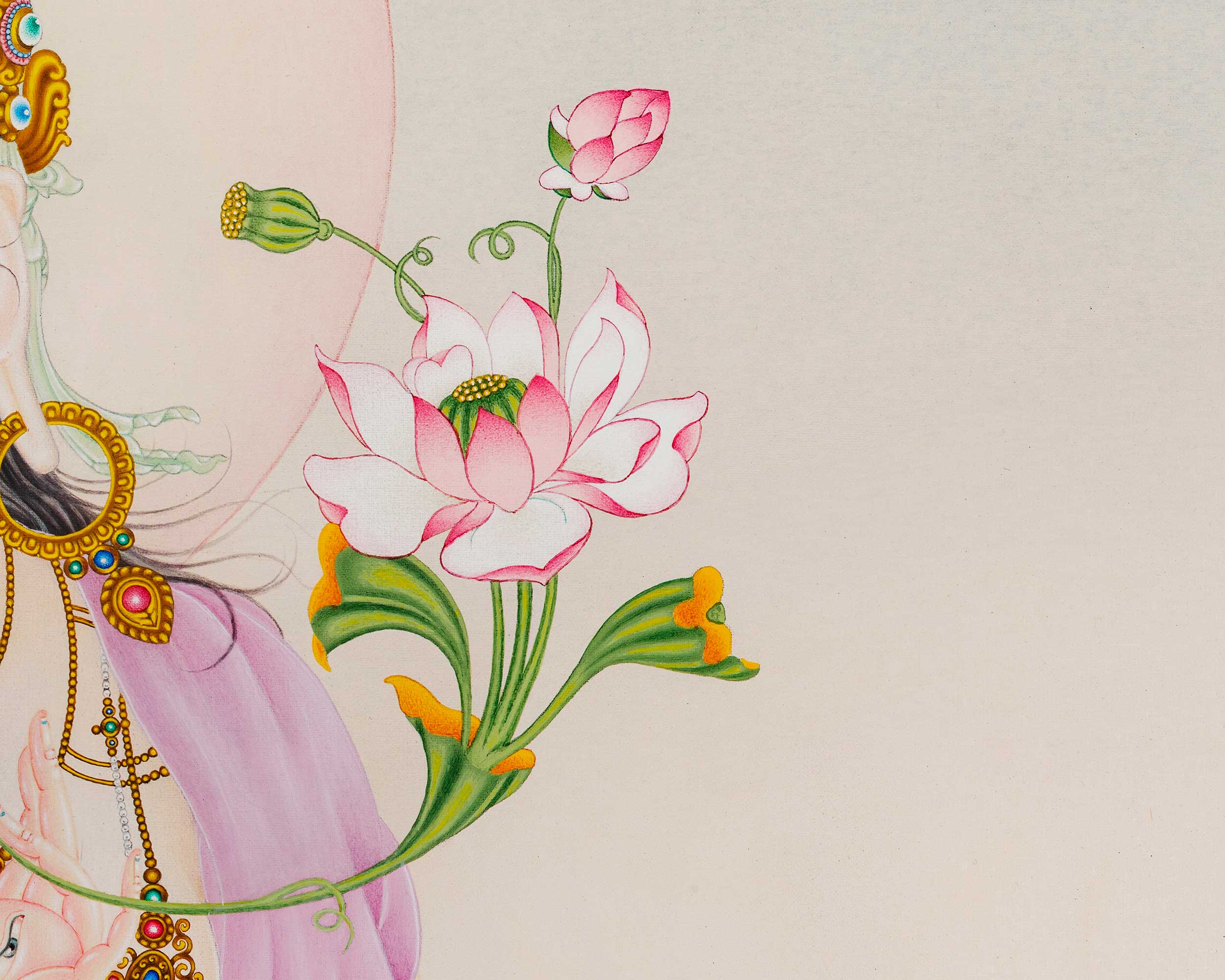 White Tara Digital Print | Mother Deity | LongLife Bodhisattva Thangka Print
