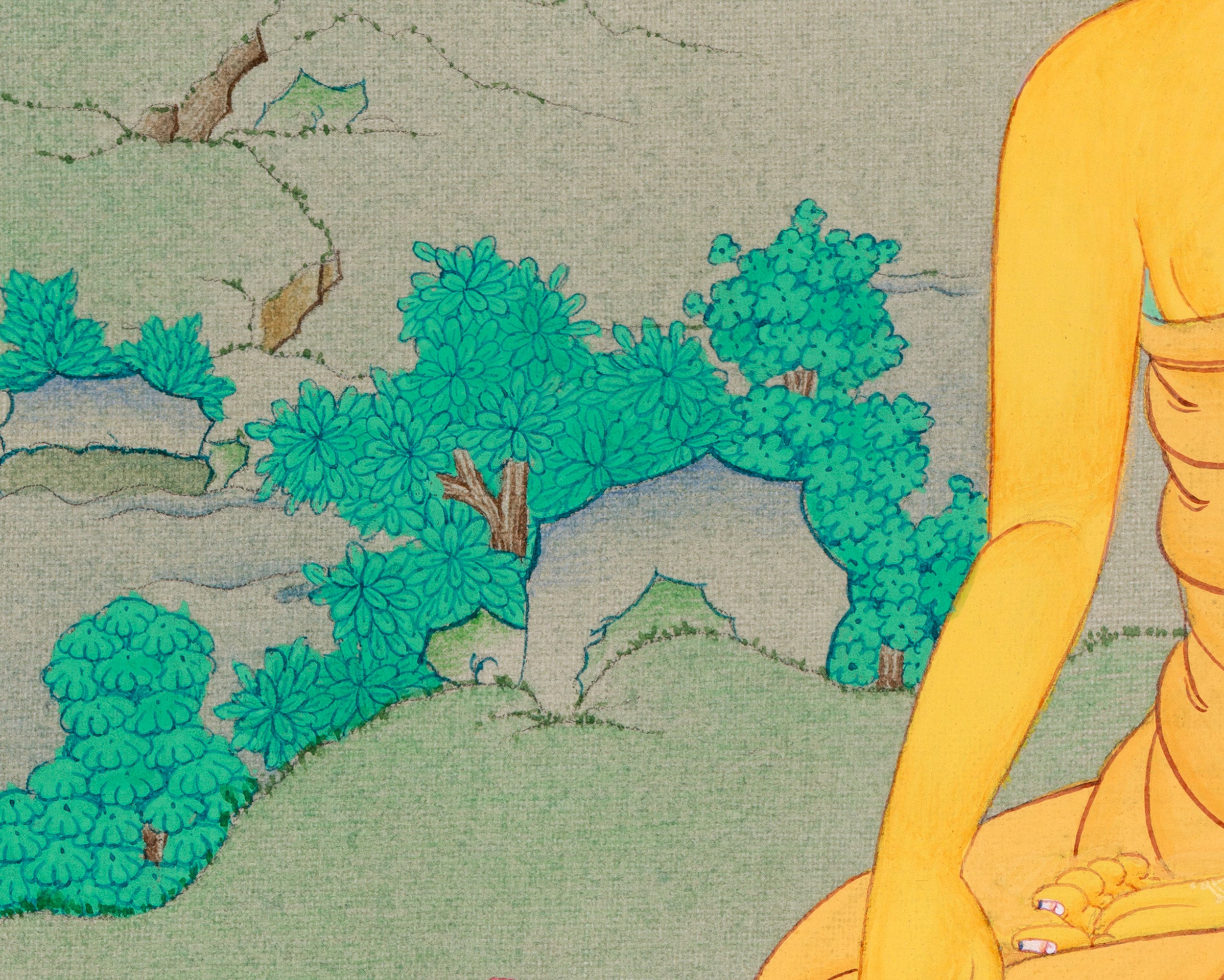 Buddha Figure in Natural Mineral Shades - Perfect for Meditation and Zen Spaces