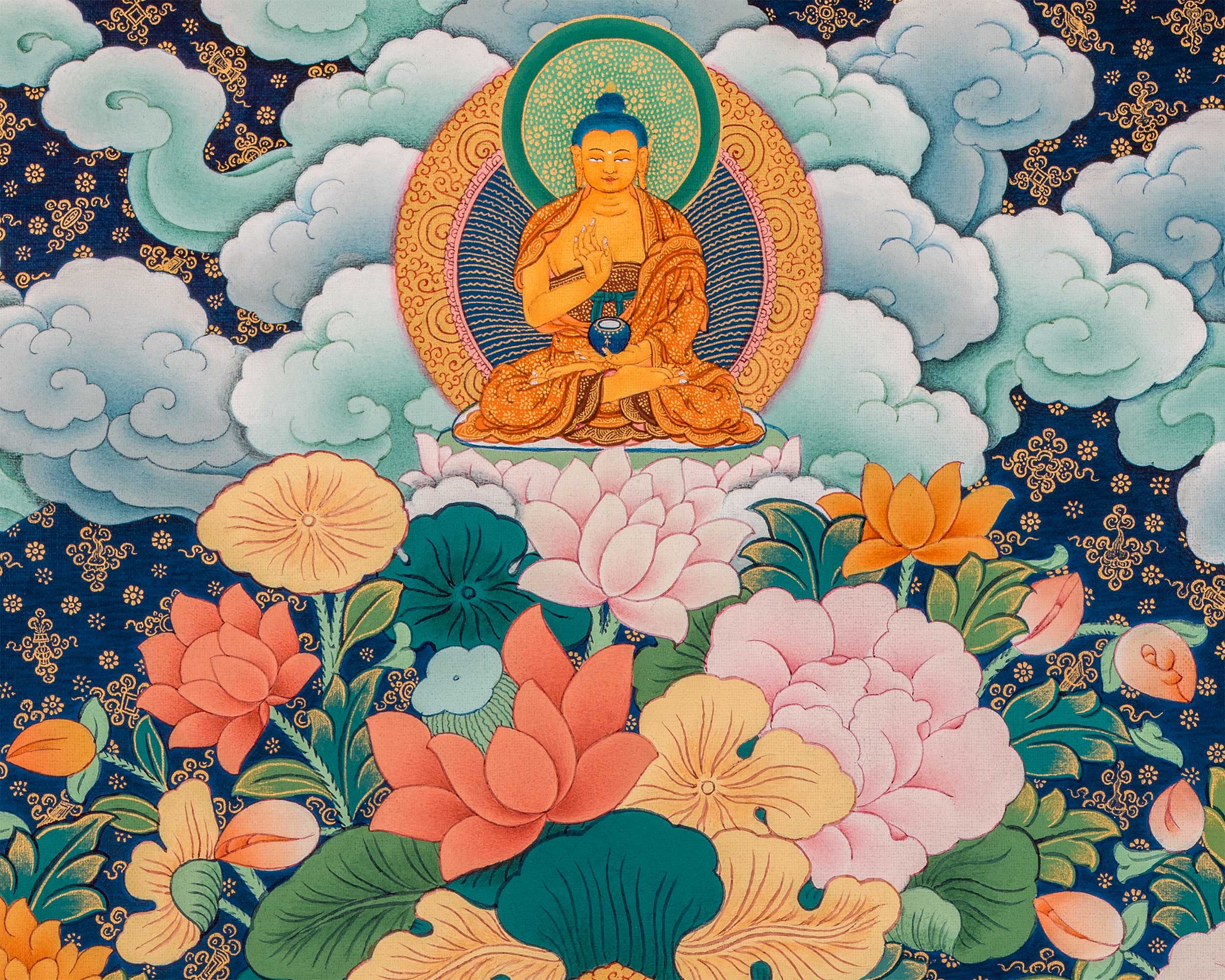 Thousand-Armed Chenresig Thangka Print | Bodhisattva of Compassion