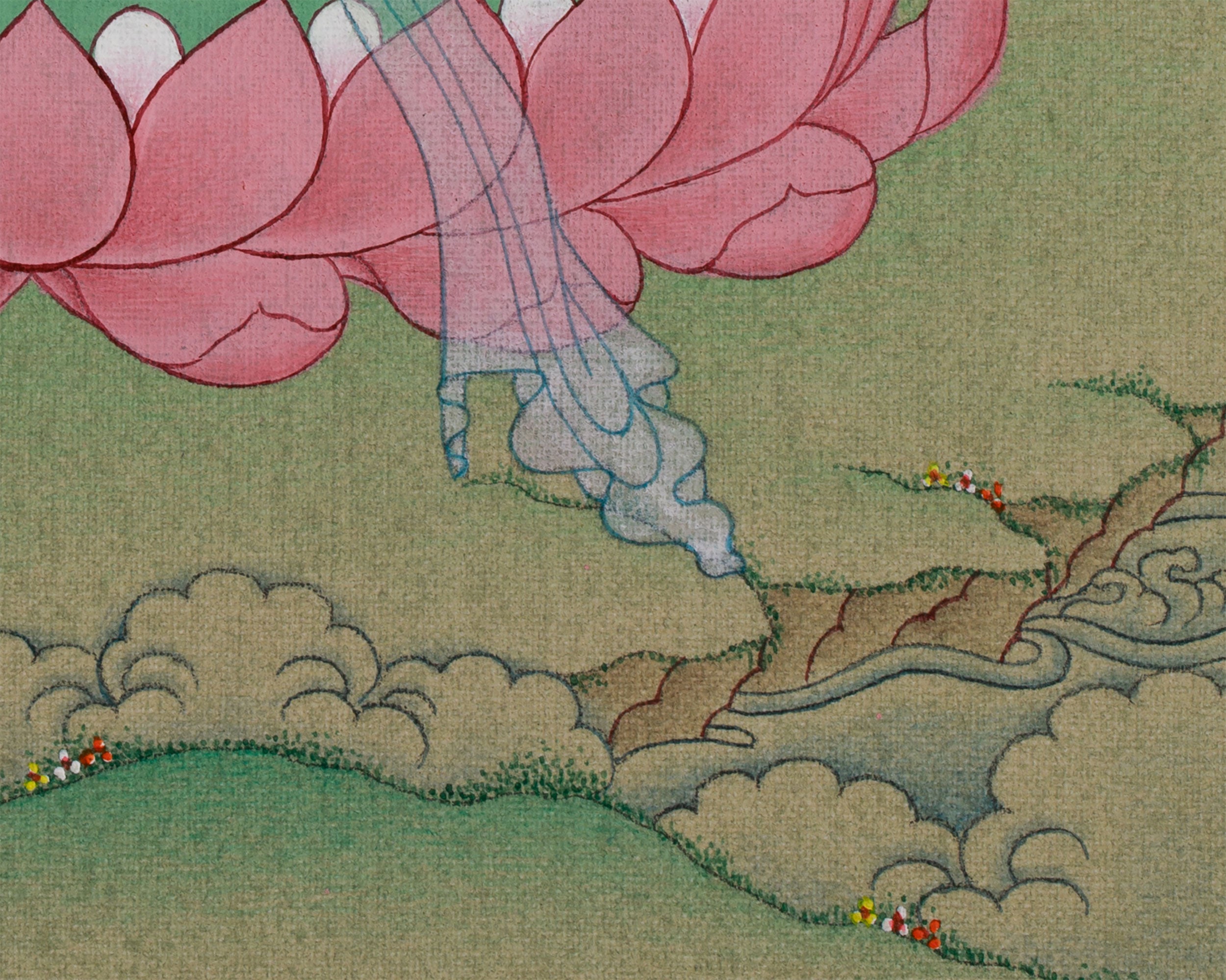 Compact Thangka of Amitayus Buddha | Red Buddha of Long Life