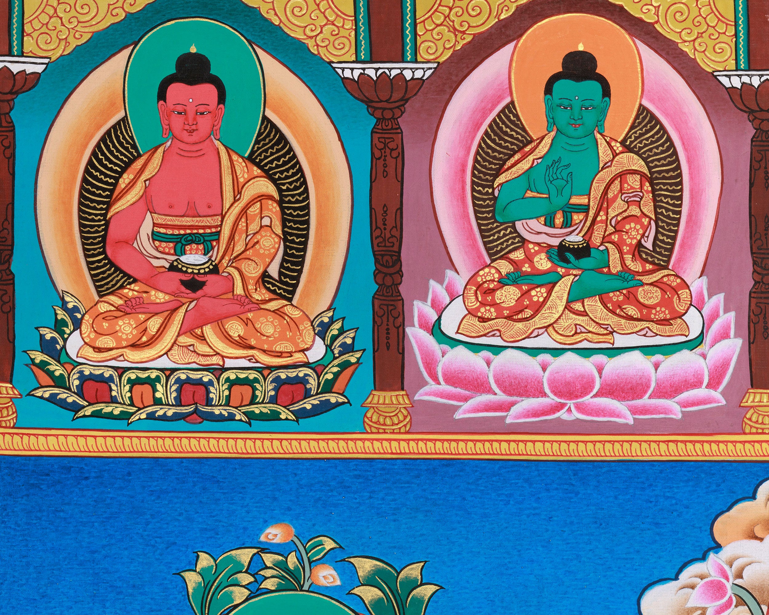 Sacred Bodhisattva Art | Traditional Thangka | Meditation Altar