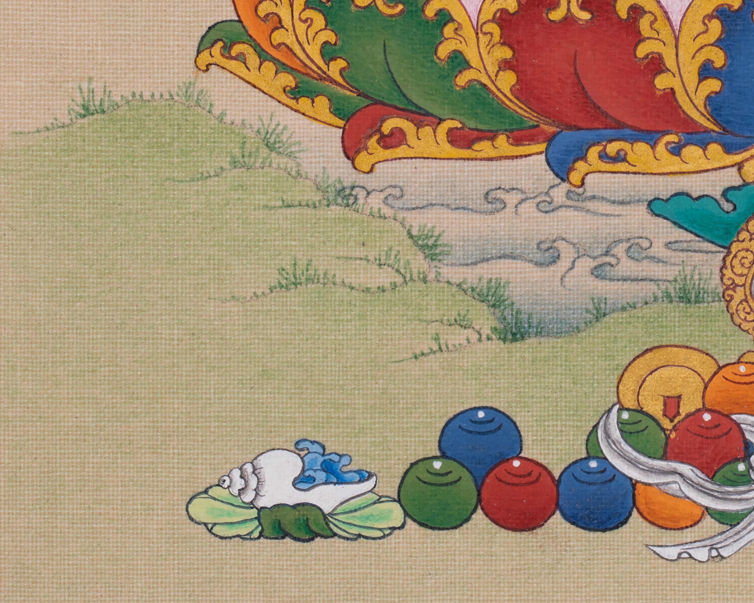 Compact Medicine Buddha Thangka | Buddha of Health and Wellness