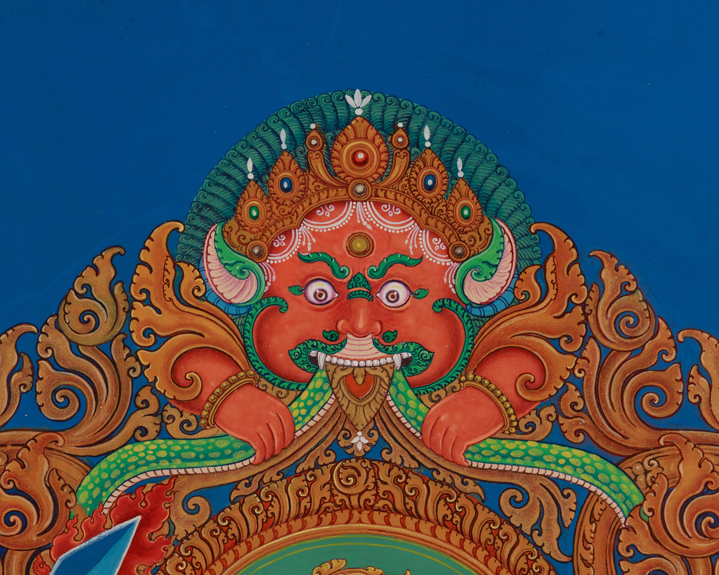 Manjushree Thangka Canvas Print | Bodhisattva of Wisdom and Knowledge