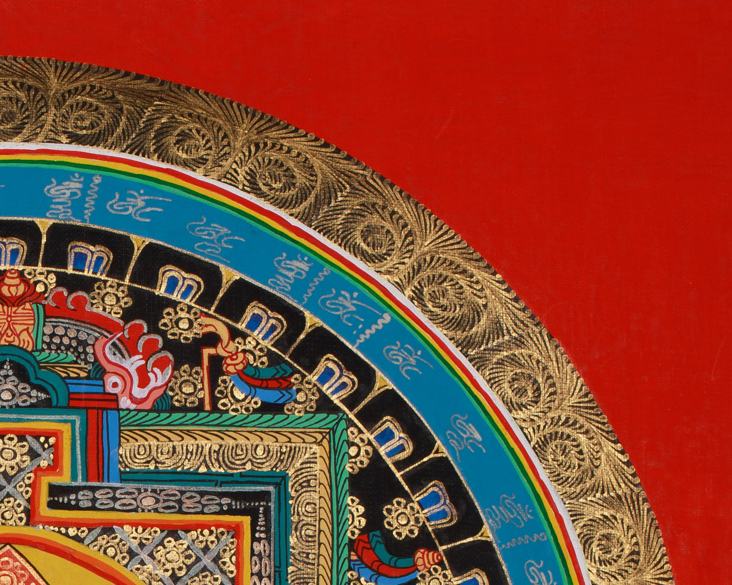 Pure Gold and Silver Mandala Thangka | Tibetan Meditation Mandala