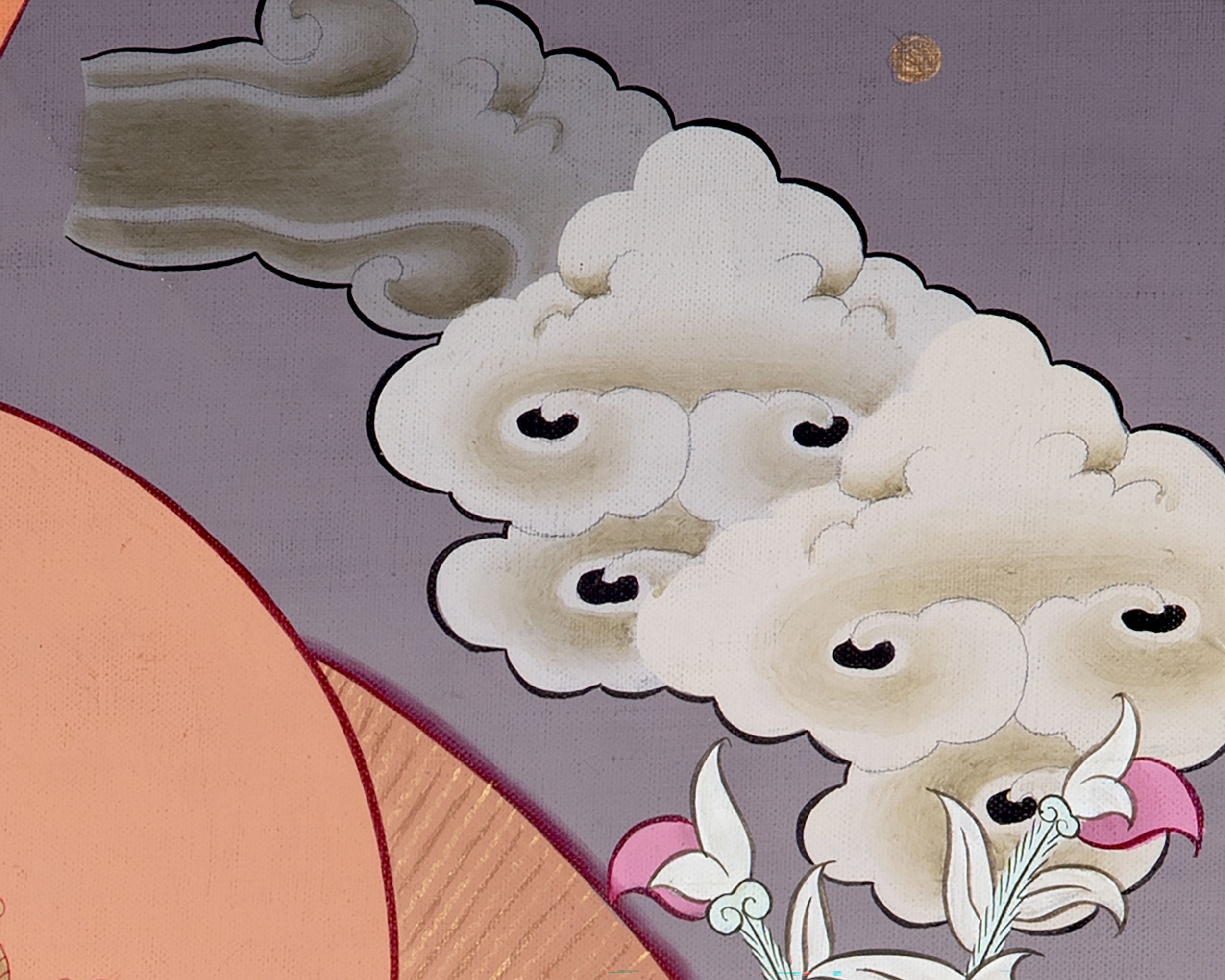Vajrasattva in Brocade | Thangka of the Bodhisattva of Purification