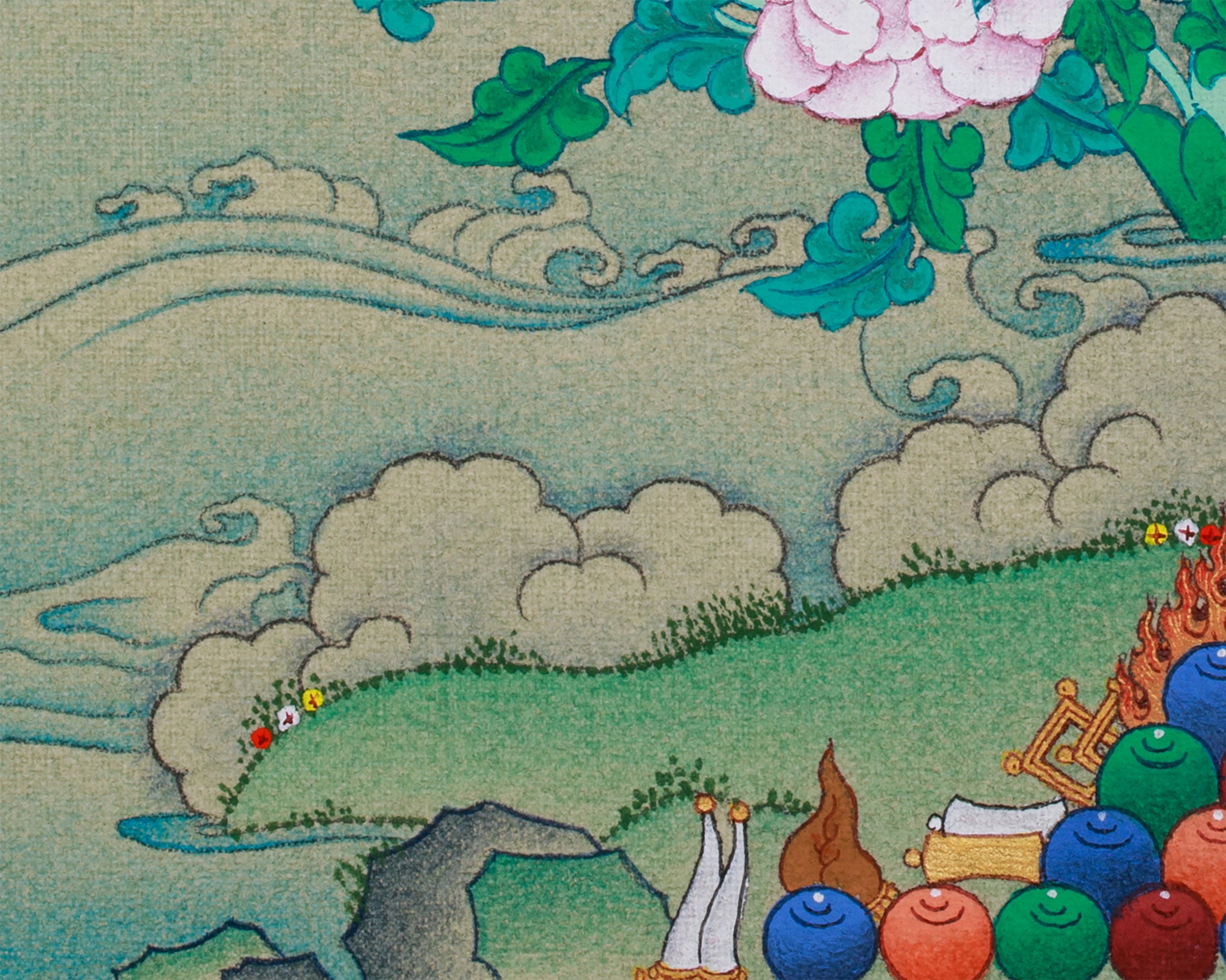 Hand-Painted Small Green Tara Painting | Goddess of Compassion