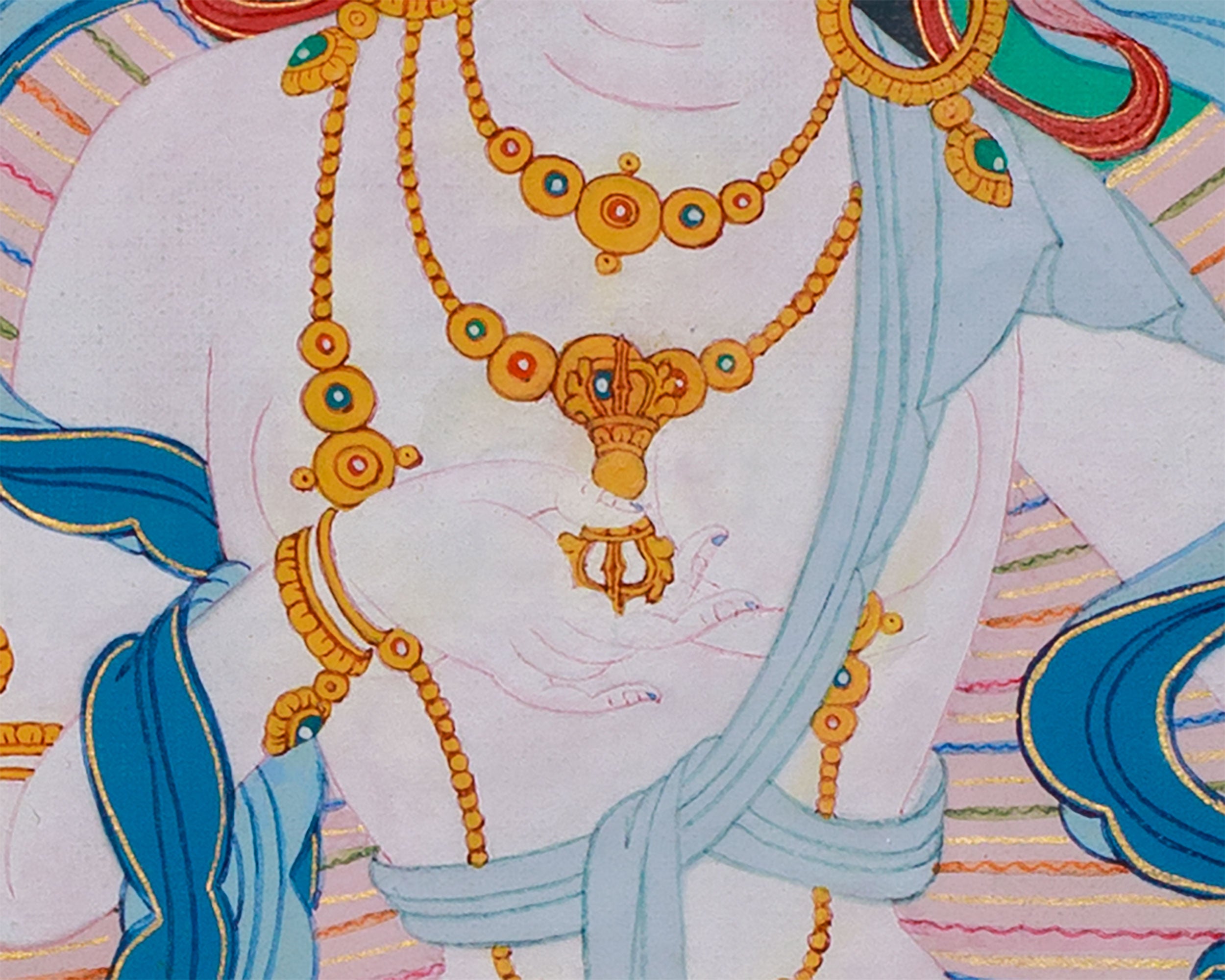 Handpainted Vajrasattva Thangka for Vajrayana Practice