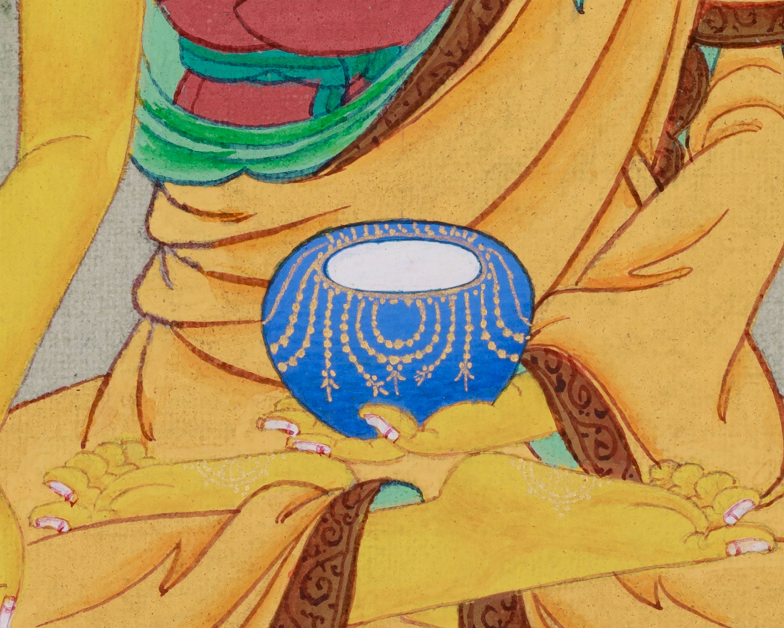 Mini Shakyamuni Buddha Thangka | Hand-Painted Tibetan Artwork