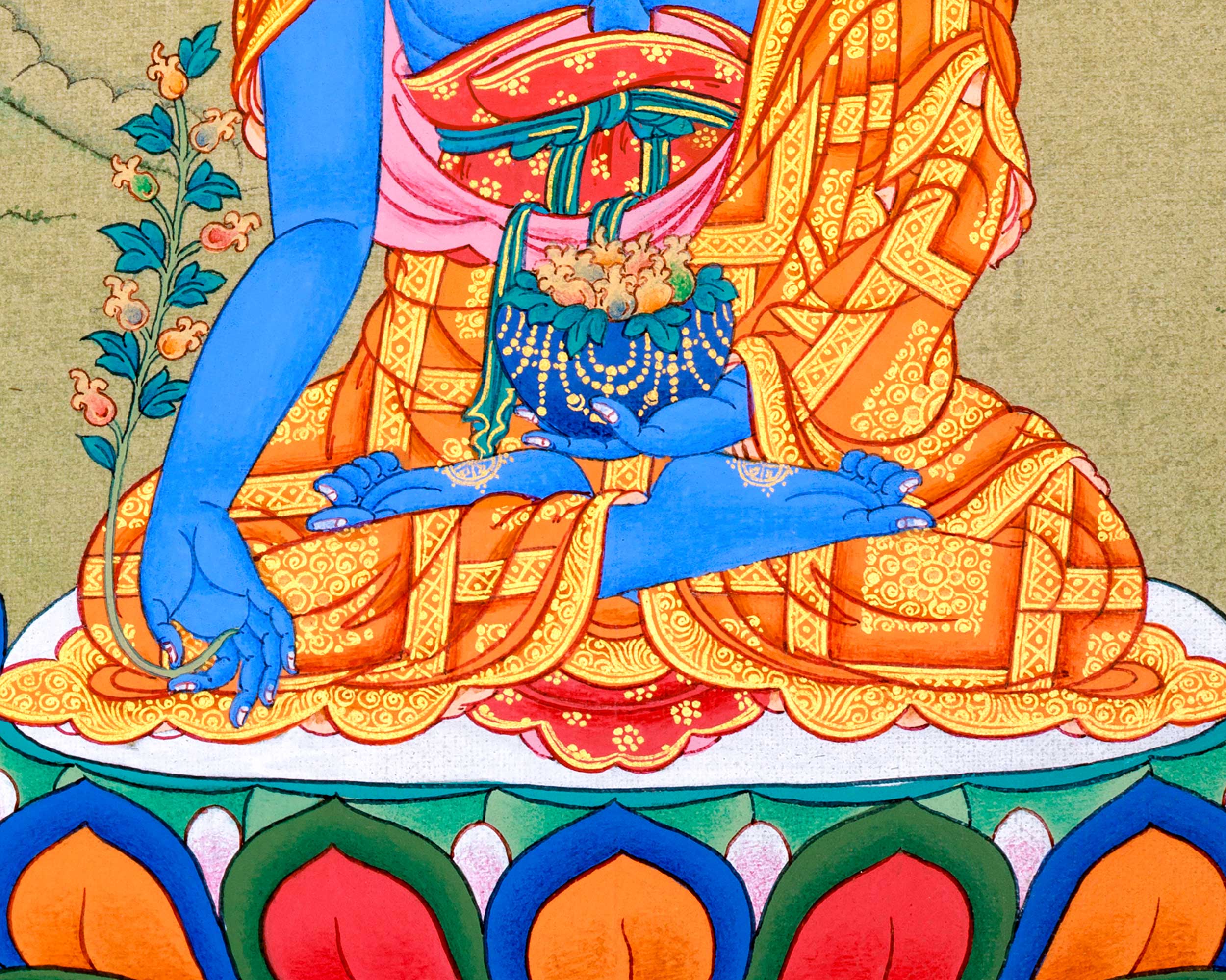 Healing Blue Medicine Buddha Thangka
