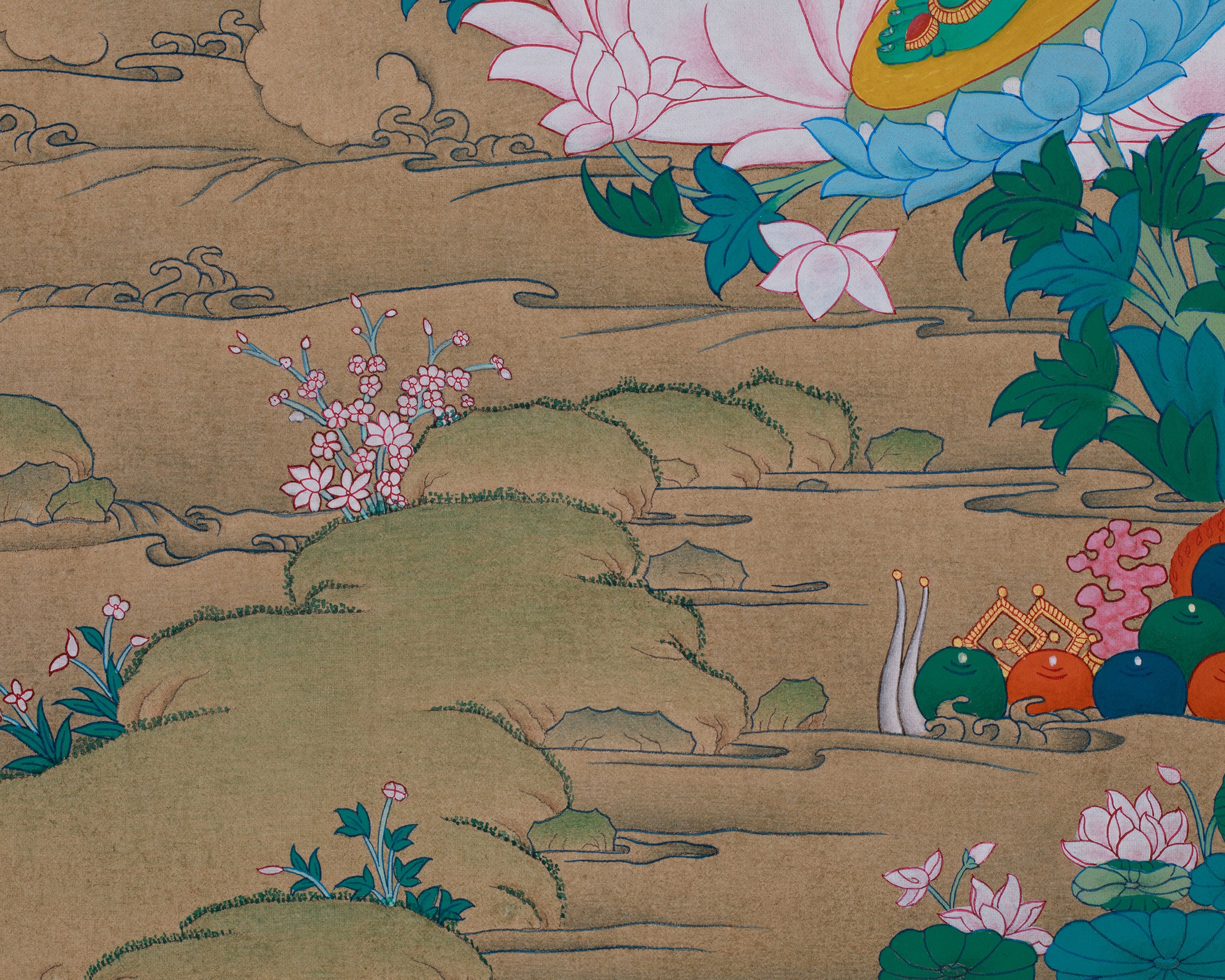 Tibetan Shyama Tara Painting | Green Tara Goddess of Protection & Swift Aid