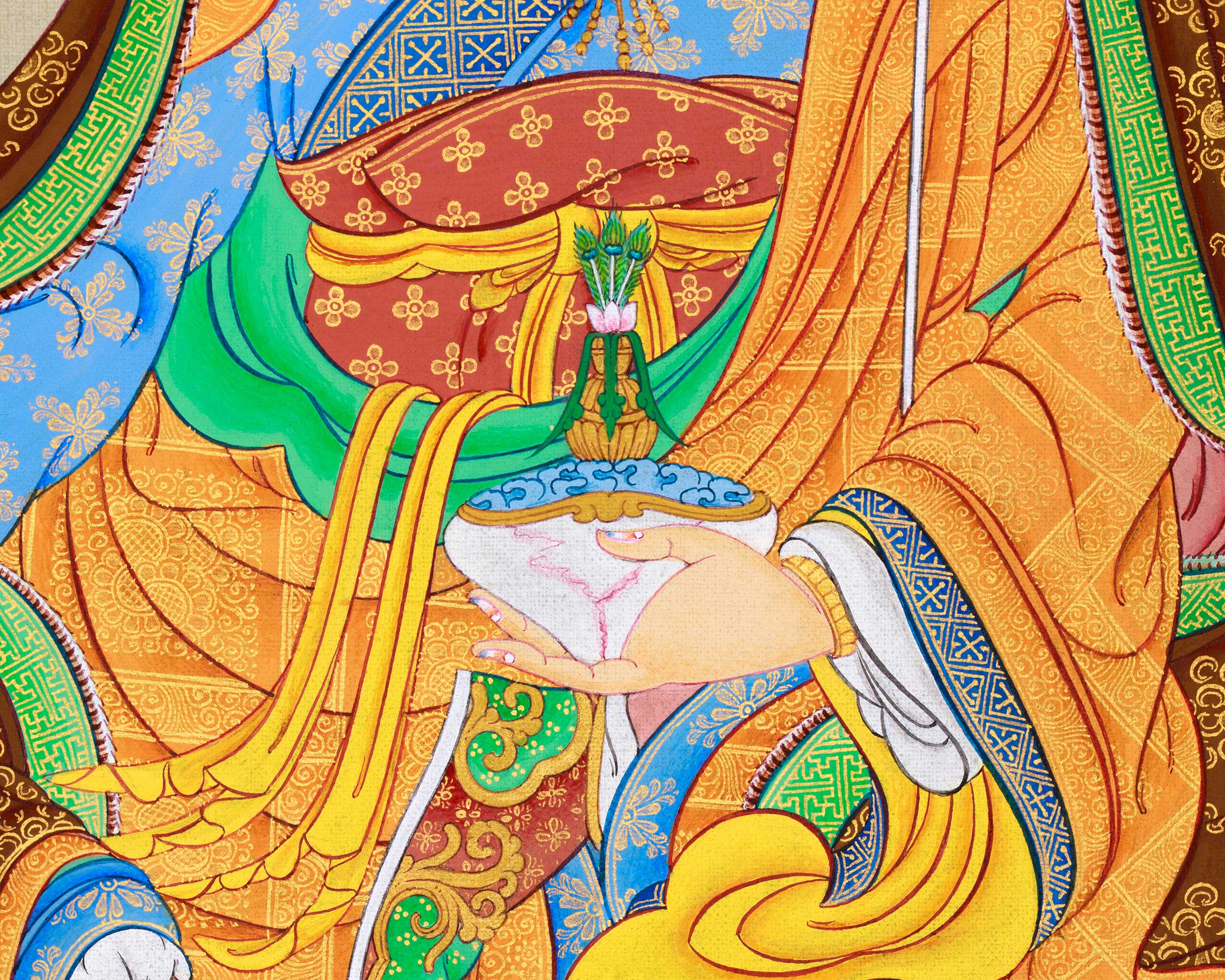 An Exclusive Padmasambhava Thangka| Lhasa's Stone Pigments