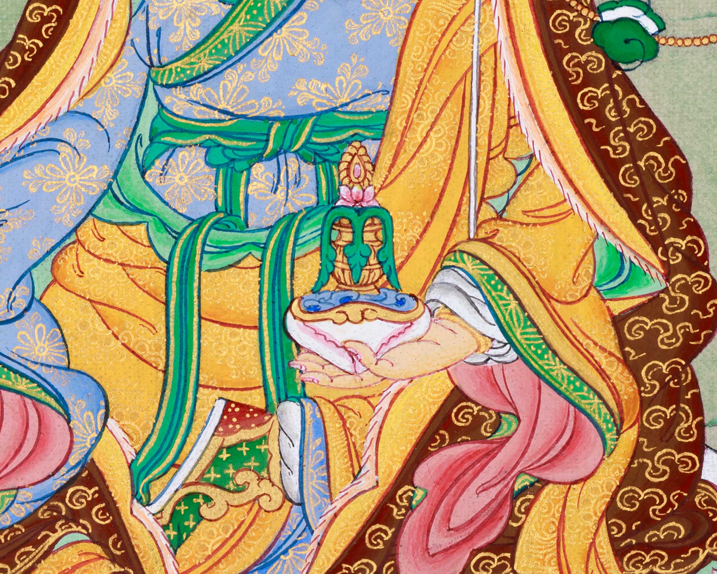 Perfectly Sized Padmasambhava Thangka | 9 Inched