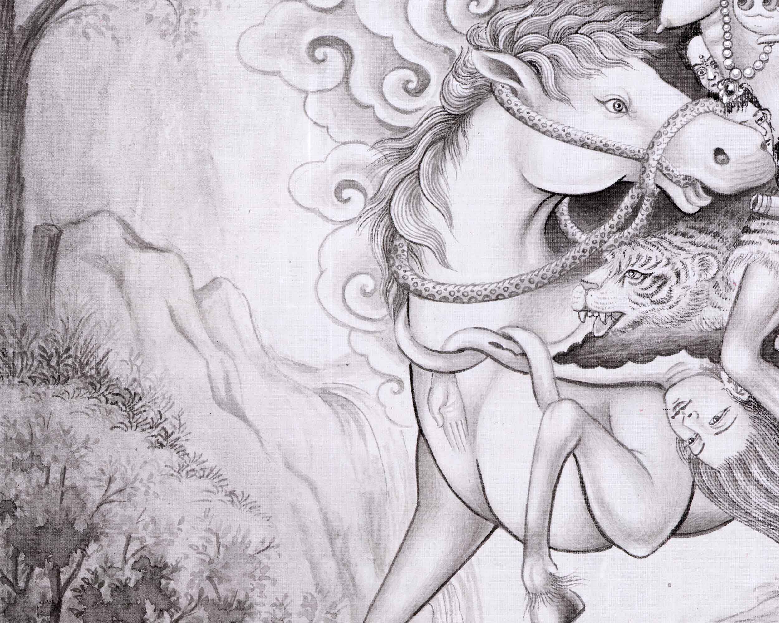 Divine Protector: Palden Lhamo Thangka Print | Mahakala Thangka Artwork